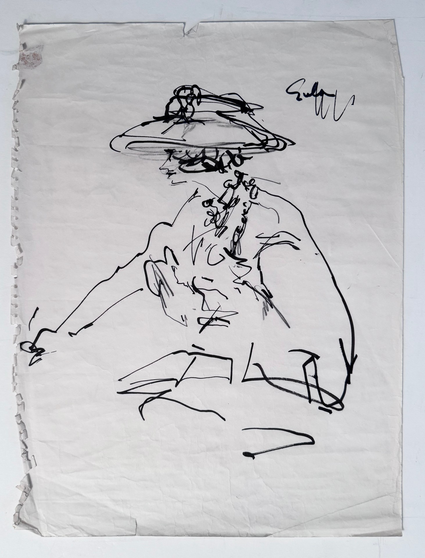 COCO CHANEL SKETCHES BY JOE EULA 4 original 1960 s sketches of Coco Chanel Artworks Keith de Lellis Gallery Fine Art Photography