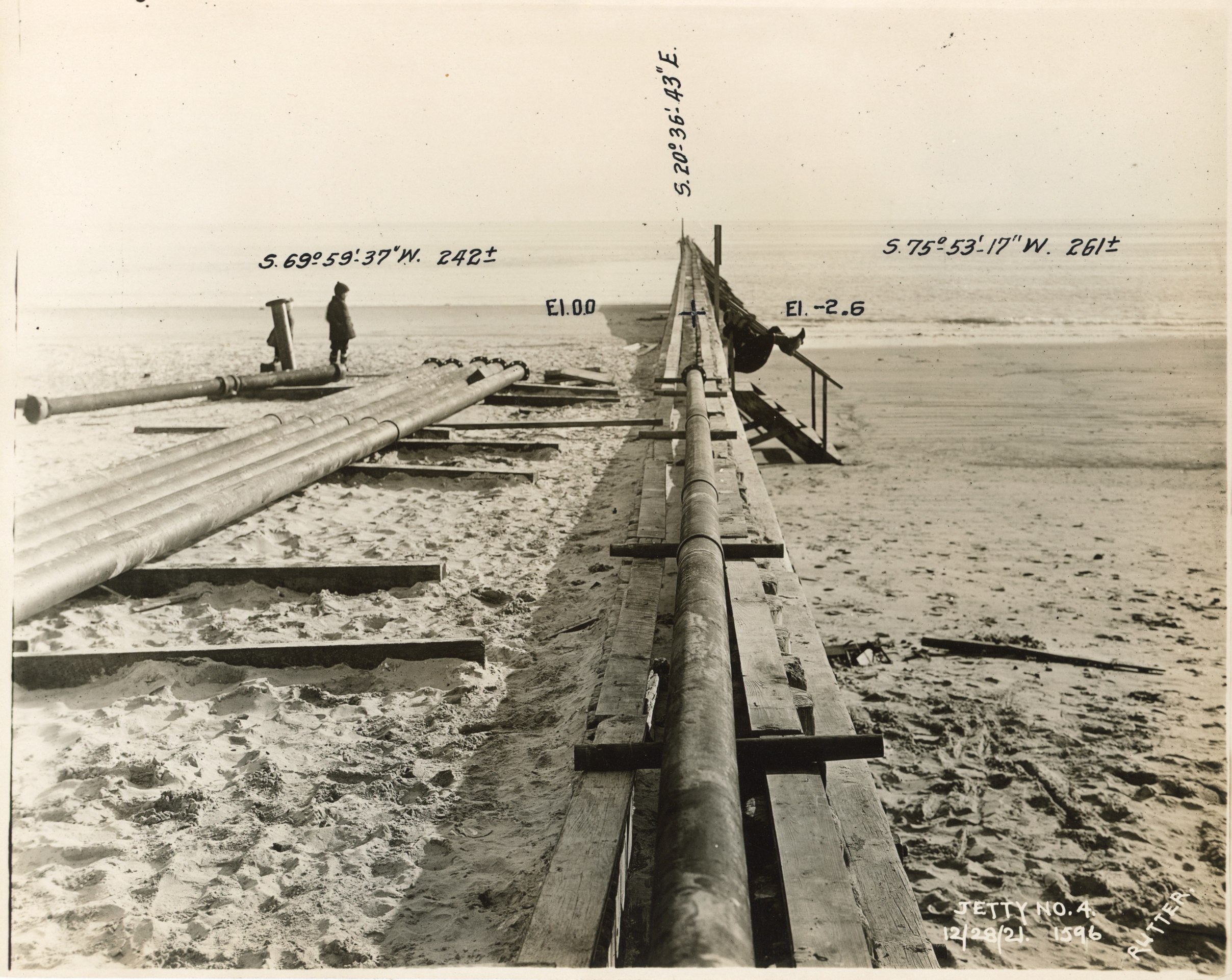 EDWARD RUTTER PHOTOS OF CONSTRUCTION OF CONEY ISLAND BEACH&rsquo;S JETTY IN 1921