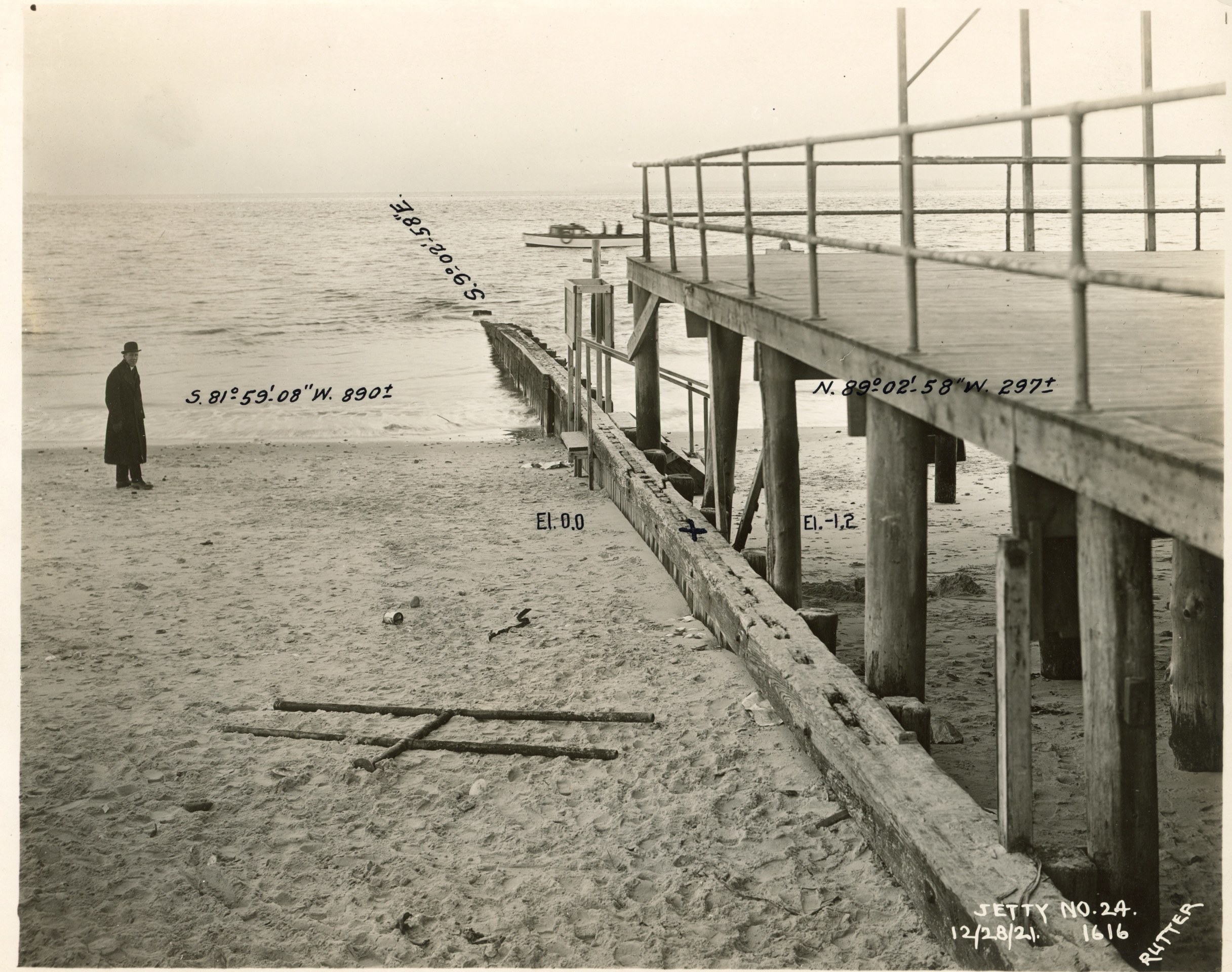 EDWARD RUTTER PHOTOS OF CONSTRUCTION OF CONEY ISLAND BEACH&rsquo;S JETTY IN 1921