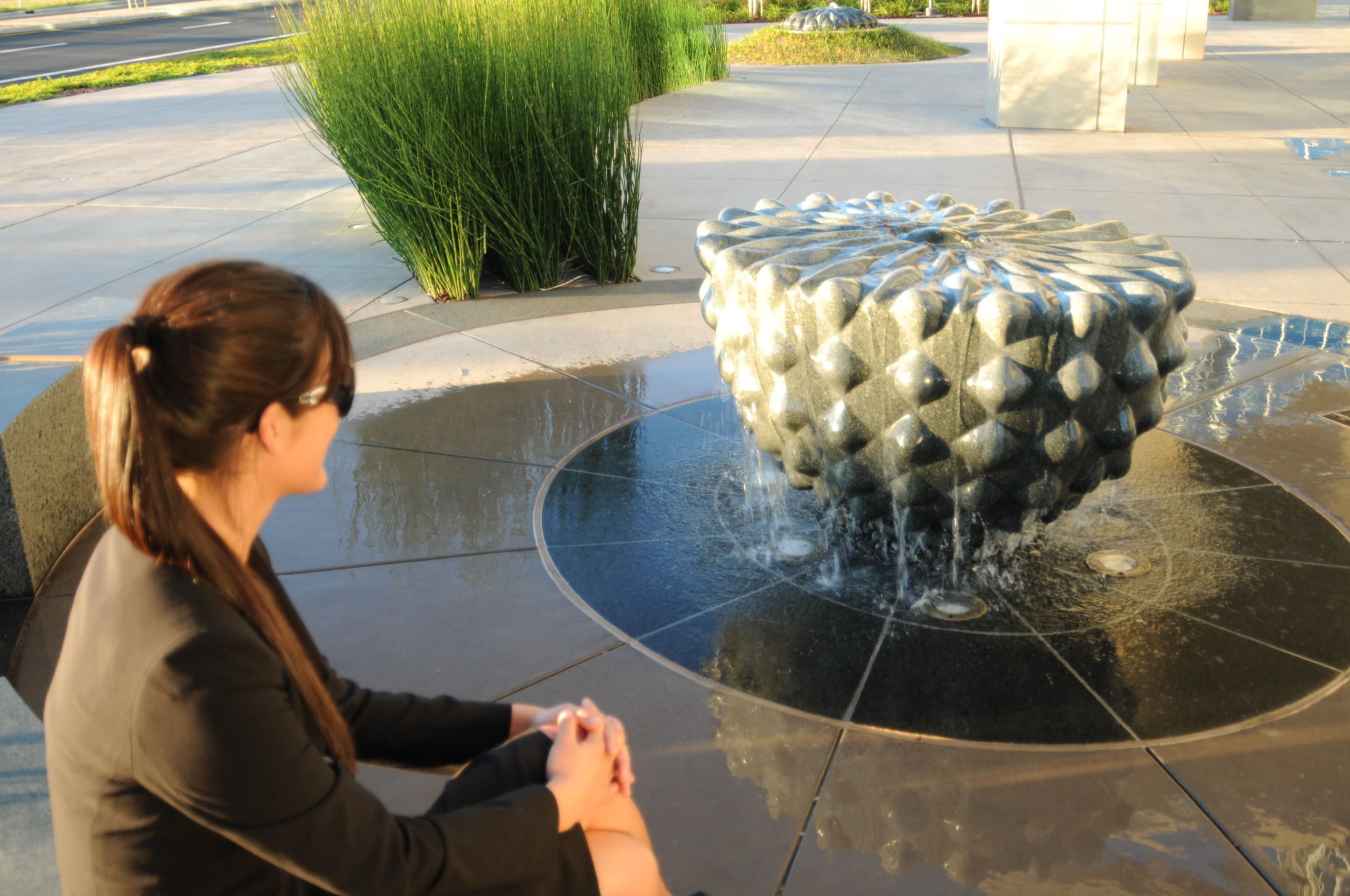 Green Fossil Fountain Plaza