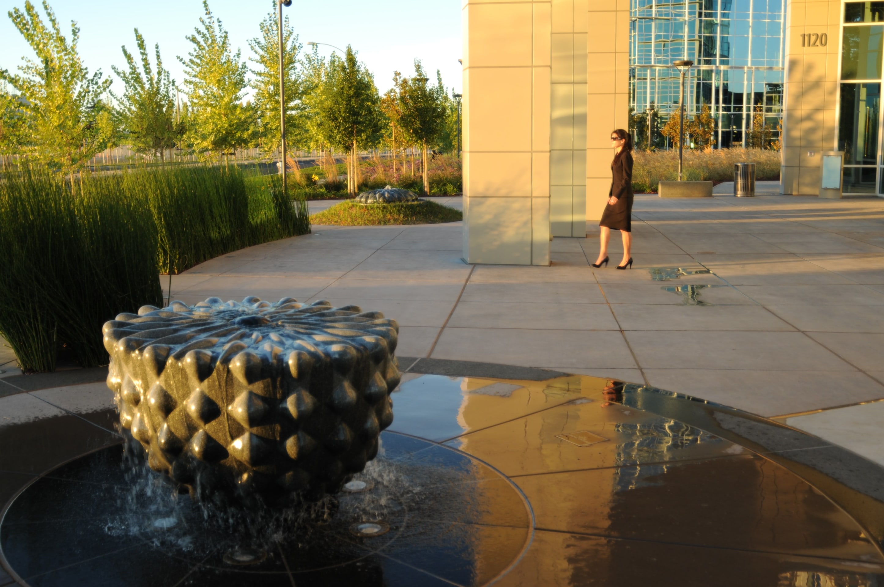 Green Fossil Fountain Plaza