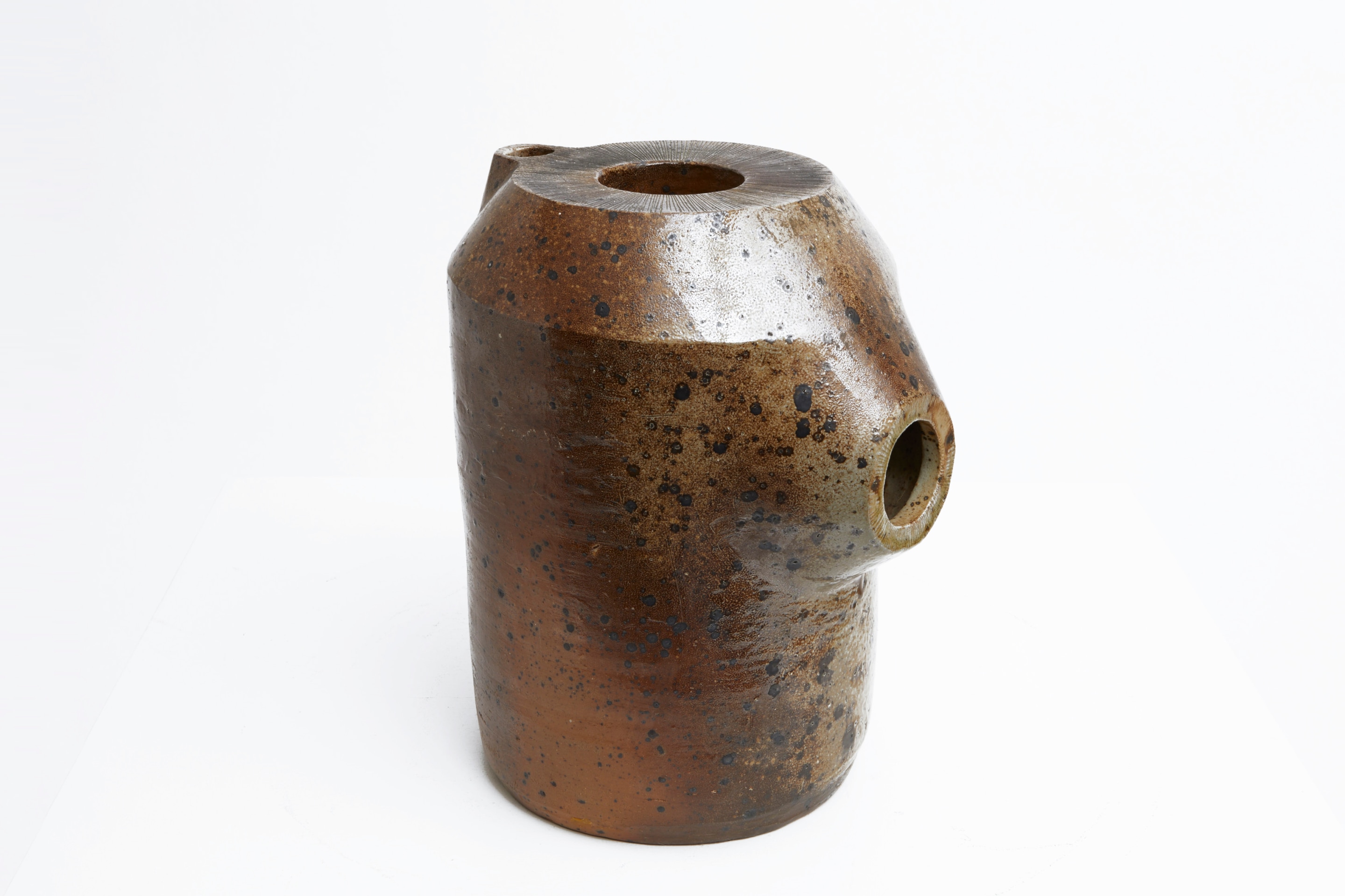 Yves Mohy's ceramic pitcher, full view from above