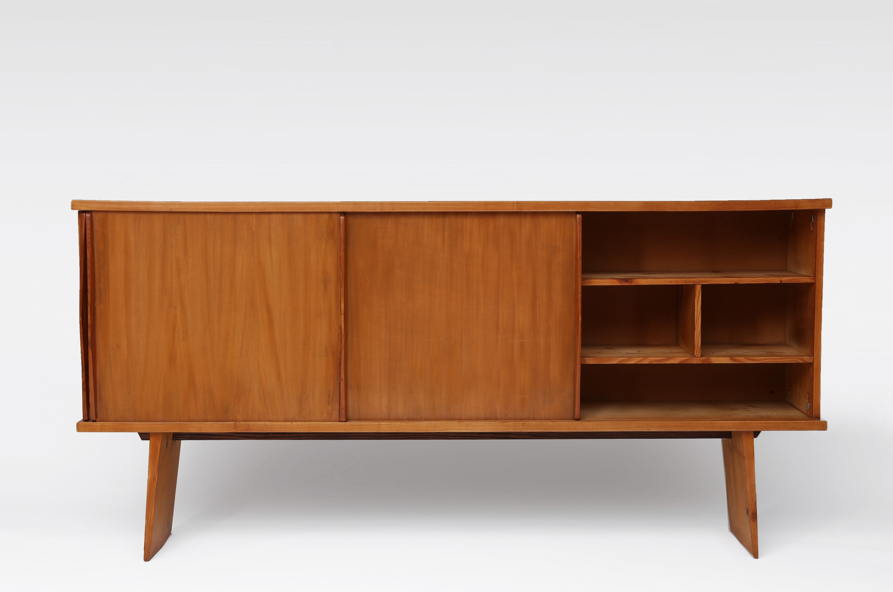 Charlotte Perriand &amp; Pierre Jeanneret's Sideboard, Equipement de la Maison, full straight view with right door open