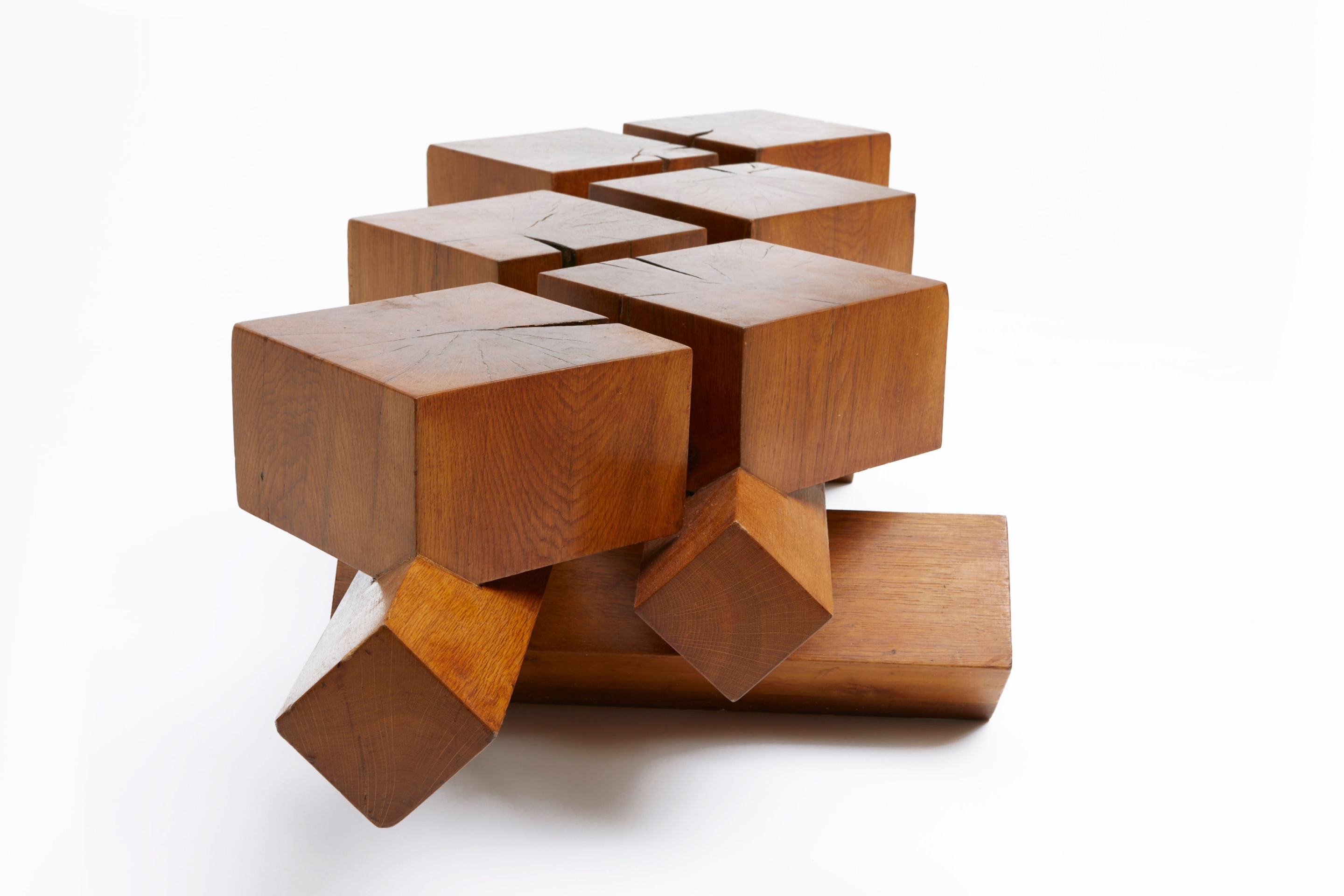 Dominique Zimbacca's coffee table, full front view from eye-level