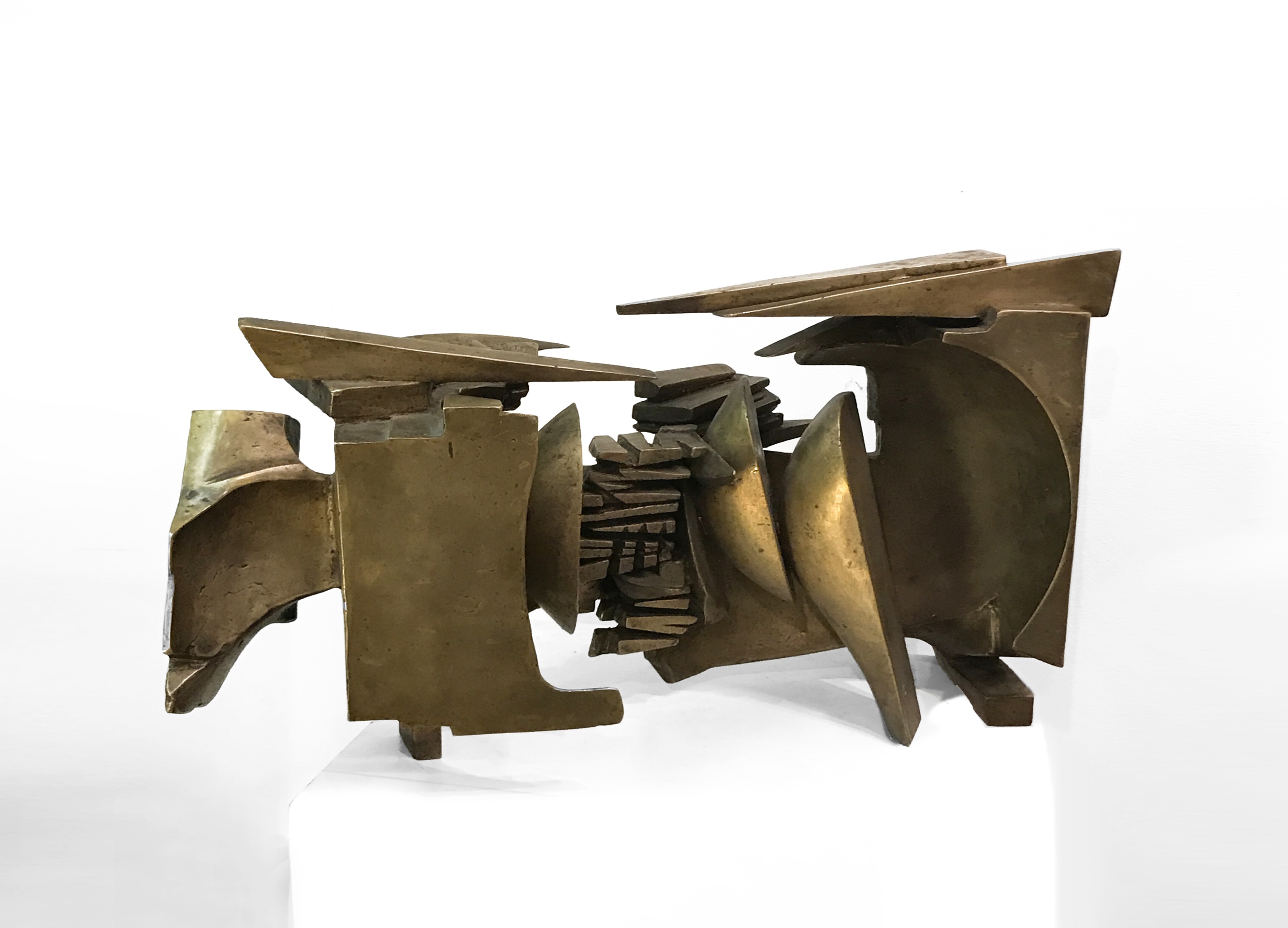 Algae Liberaki's bronze &quot;Composition&quot; sculpture front view