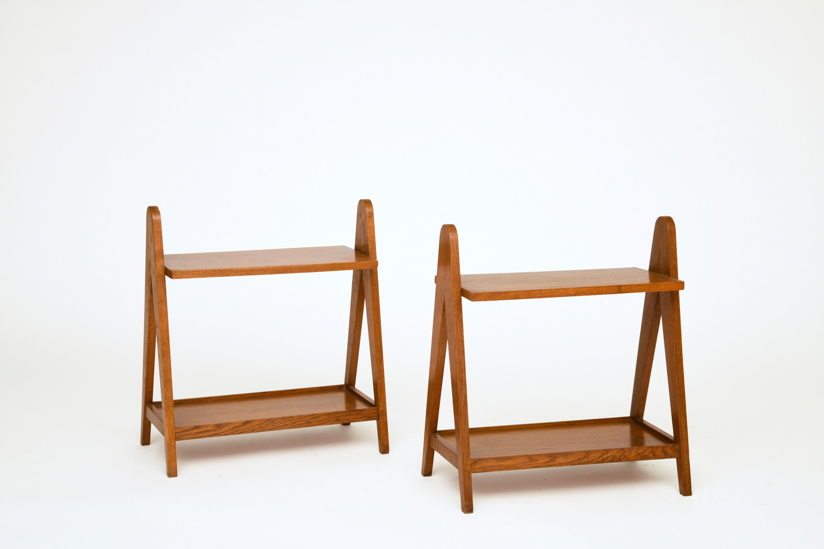 Unknown artist's pair of racks, front diagonal views from above