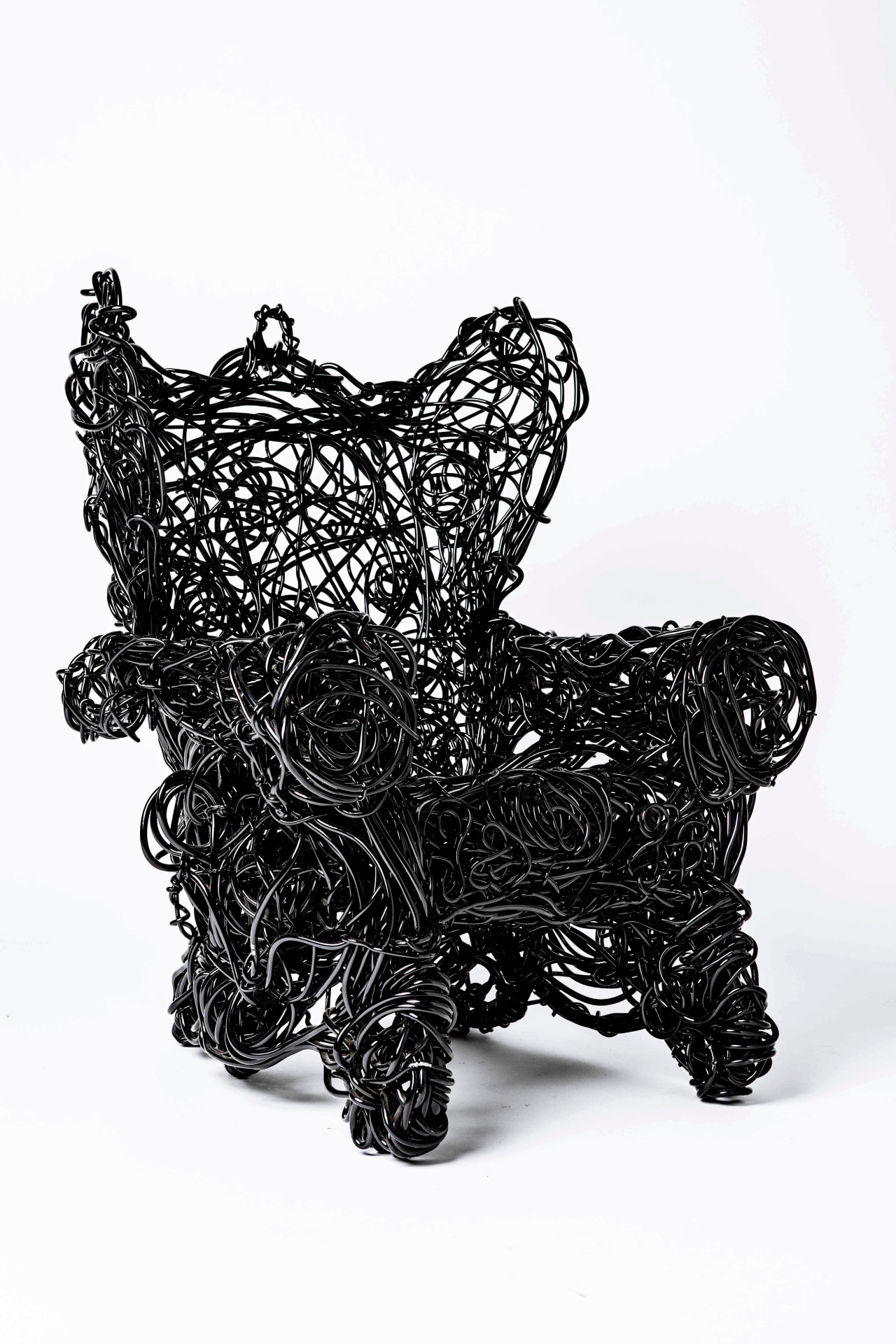 Forrest Myers' Wingback chair, full diagonal view