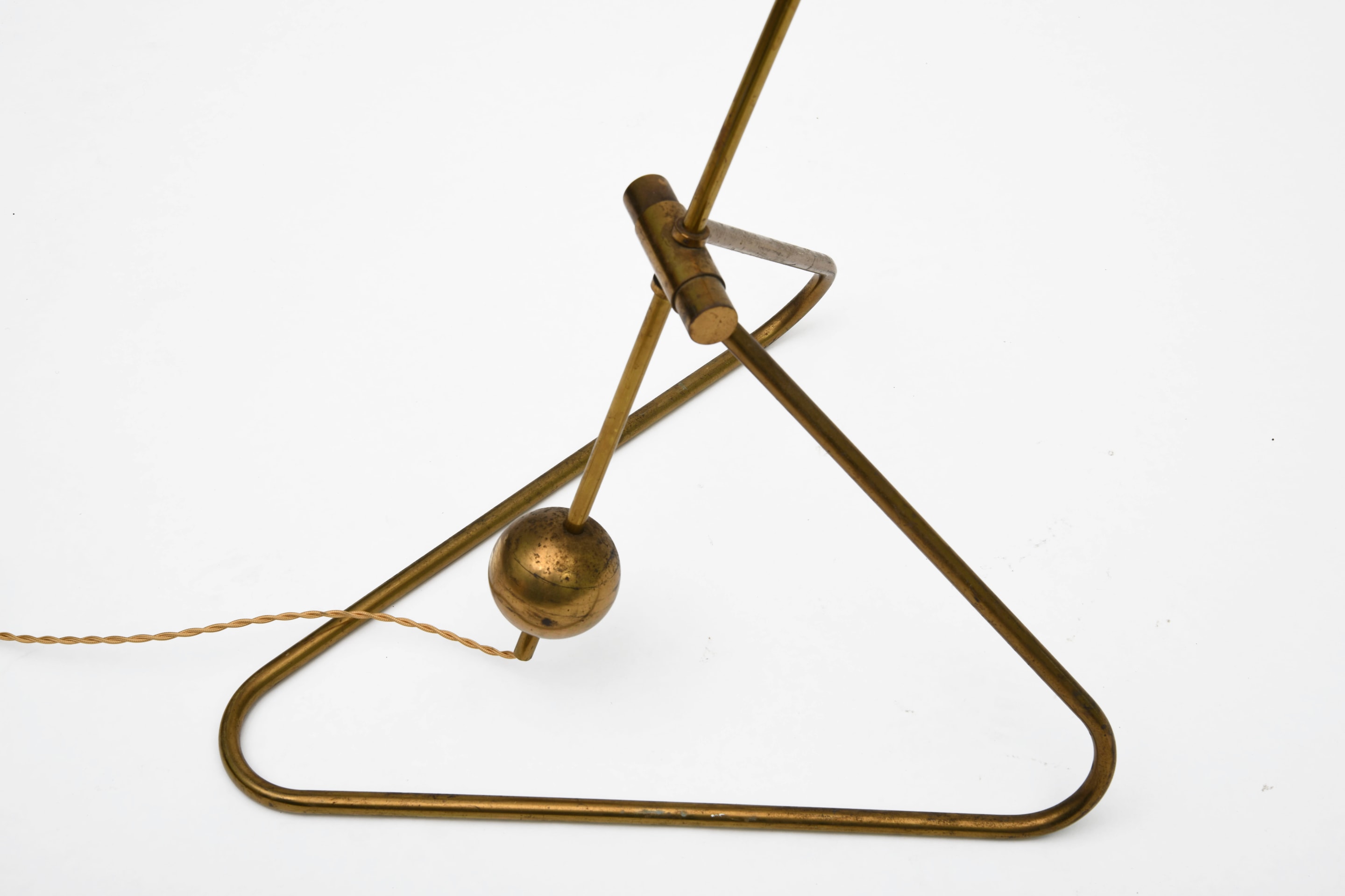 Robert Mathieu's floor lamp, detailed view of metal base