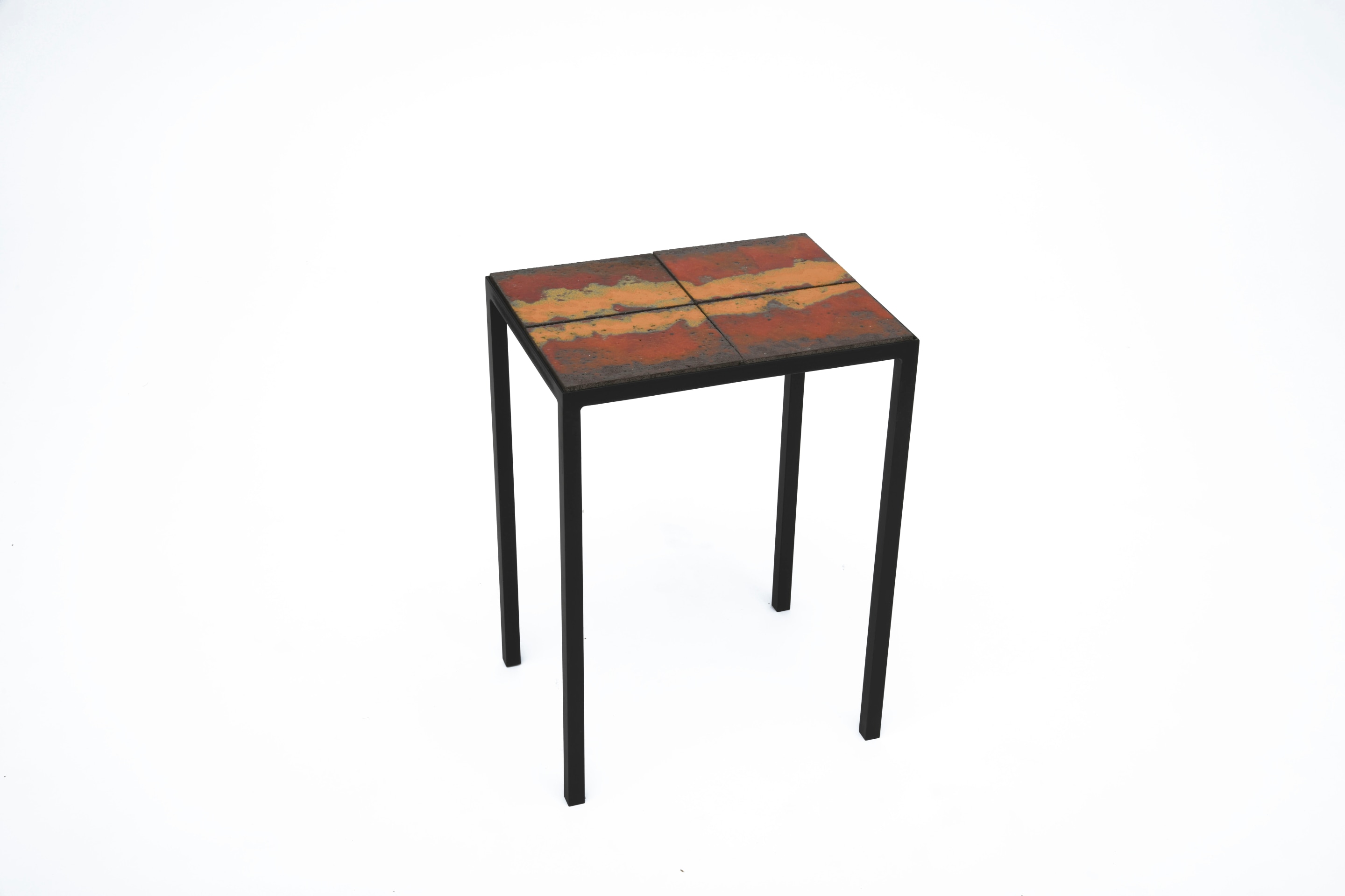 Pierre Sabatier's &quot;Volvic Flamme&quot; side table, full diagonal view