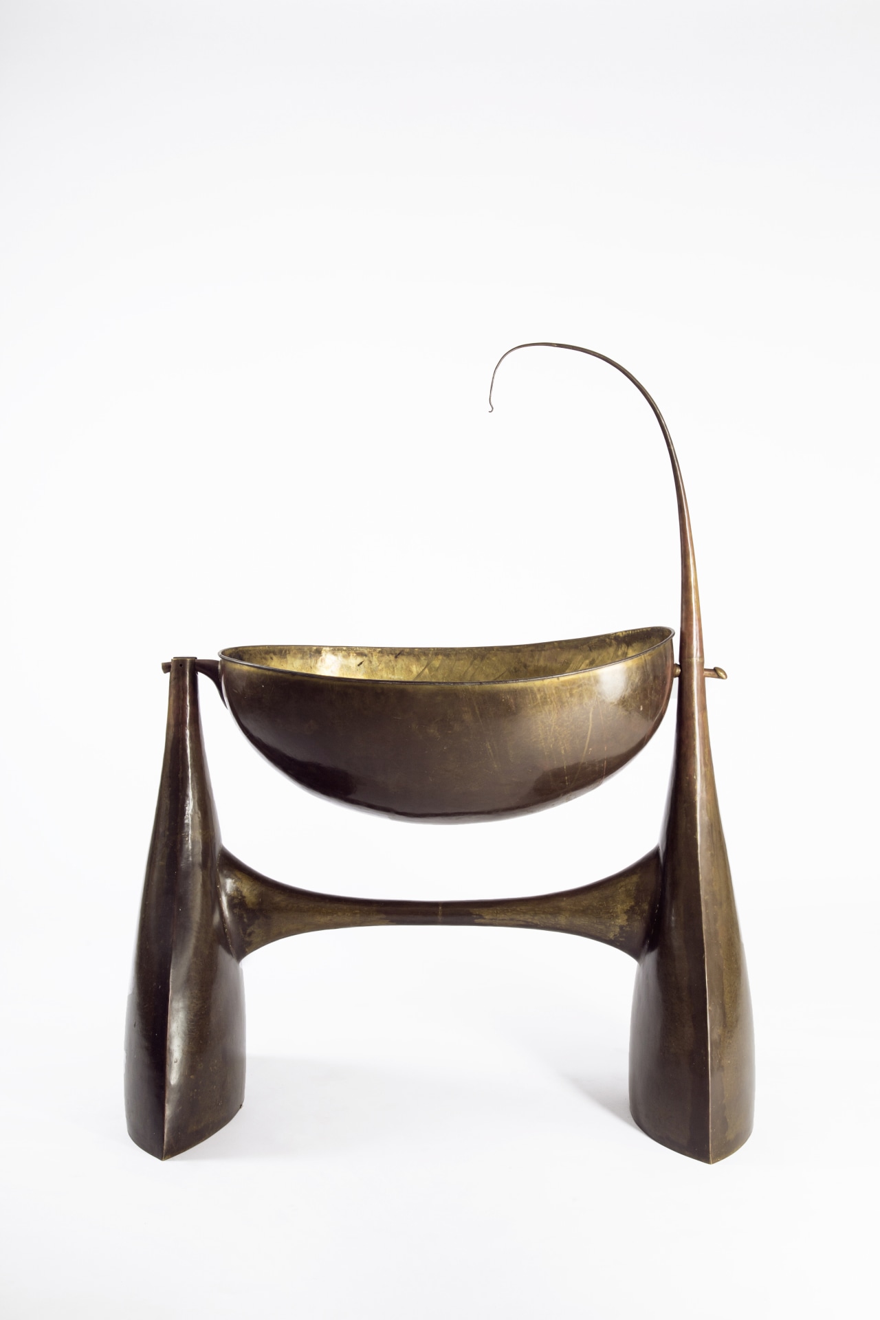 Philippe Hiquily's sculptural cradle, front view without fur lining