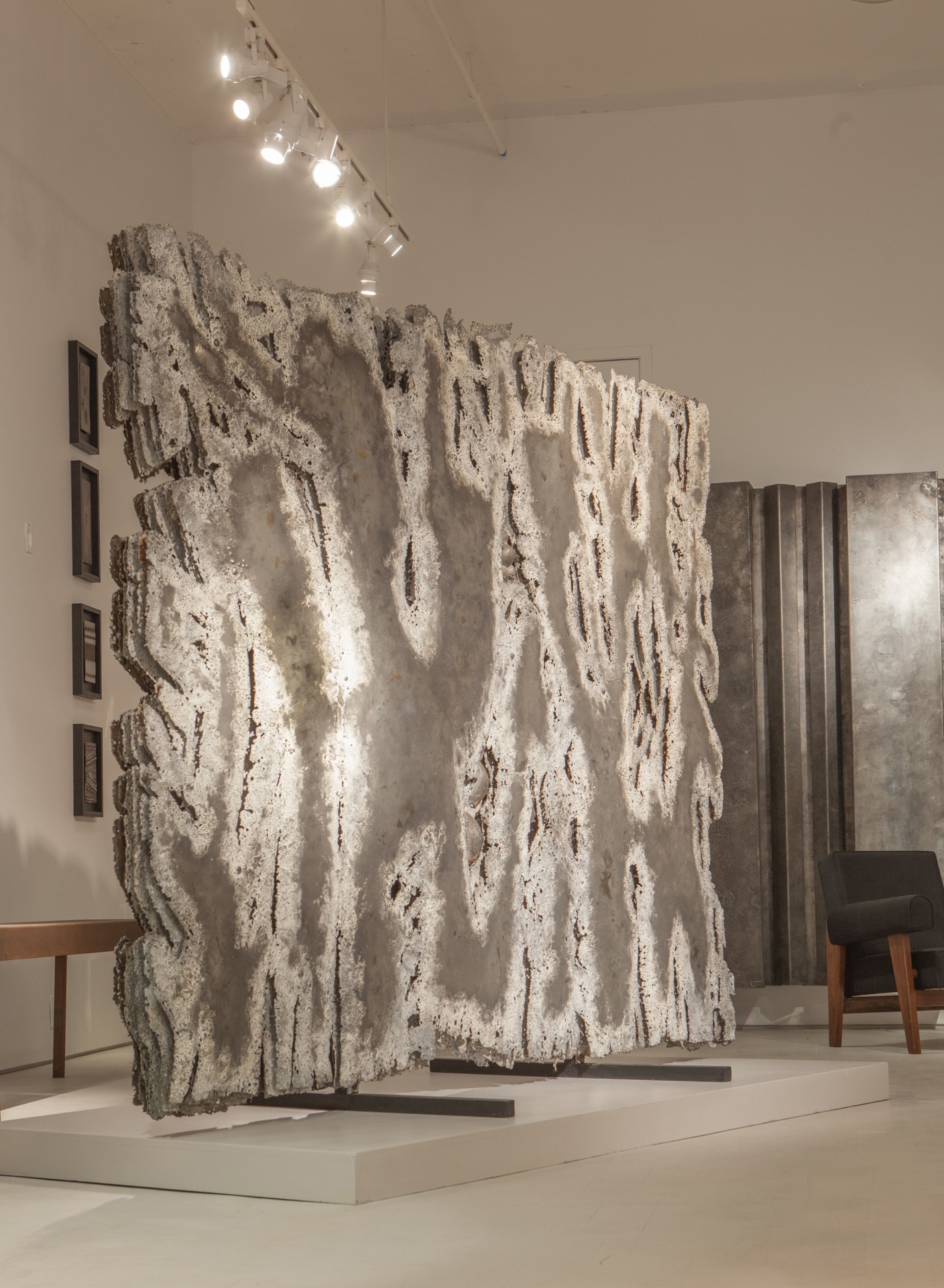 Pierre Sabatier exhibition installation view: displaying &quot;Passage II&quot; sculptural claustra