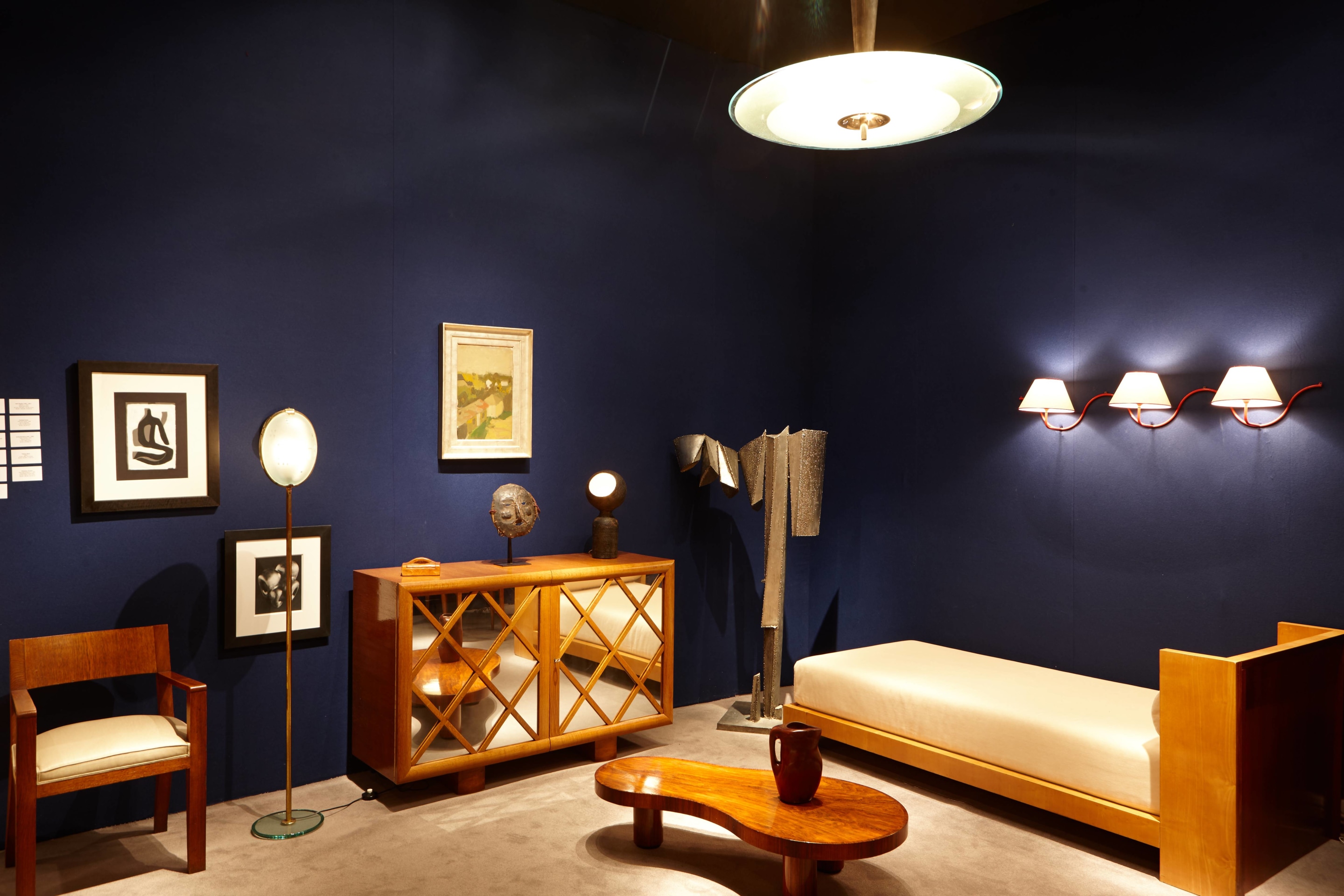 Magen H Gallery's booth at Winter Antiques Show, close view of booth