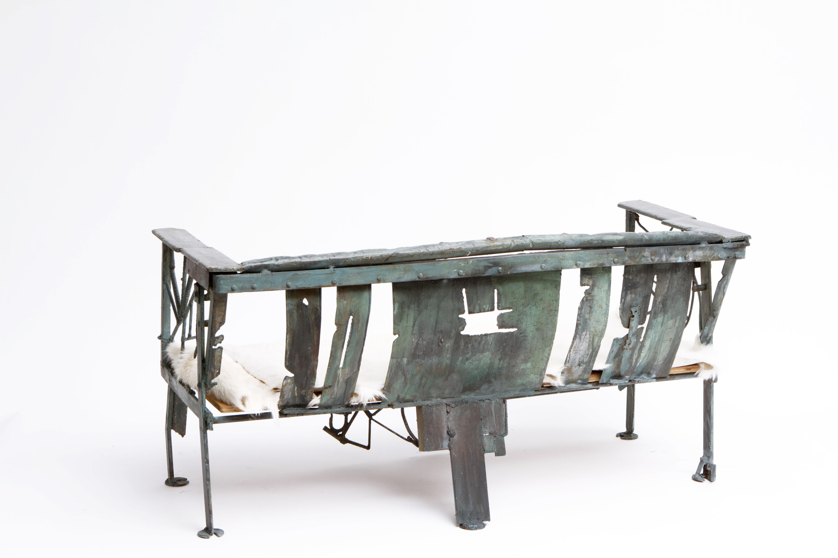 Sylvain Contini's sculptural bench back view