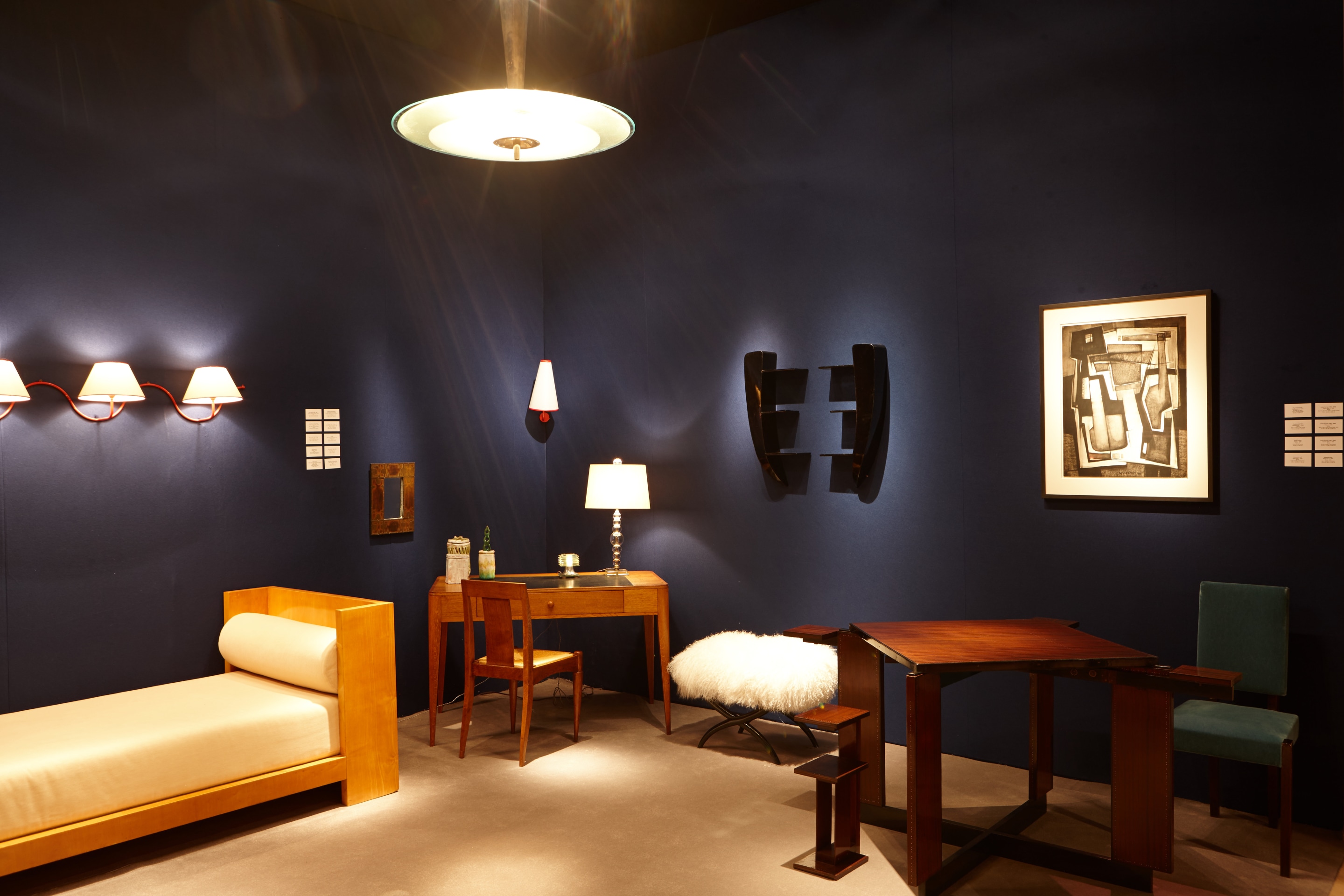 Magen H Gallery's booth at Winter Antiques Show, close view of booth