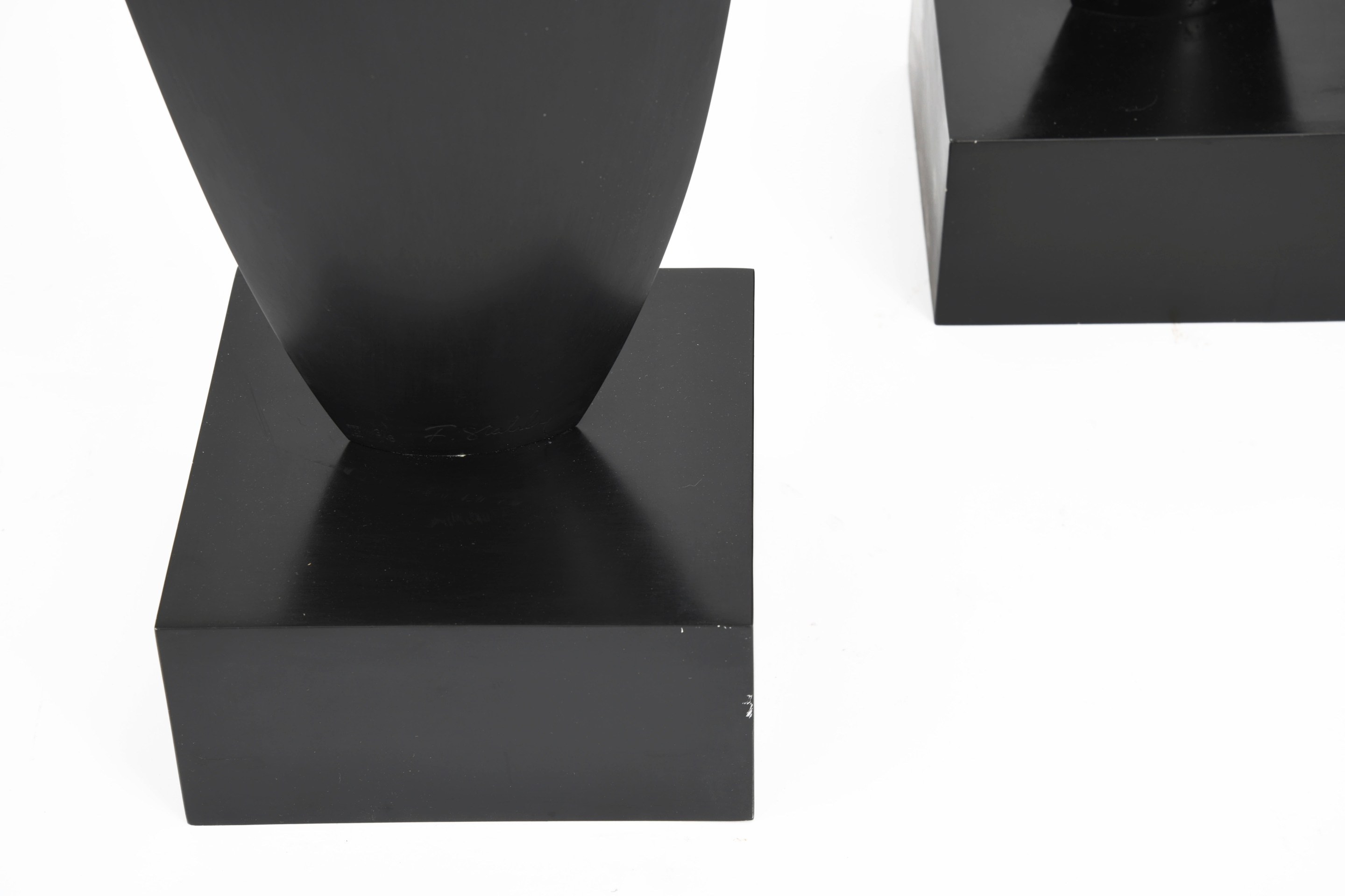 François Stahly's &quot;Les Palmes&quot; sculptures, detailed view of base showing signature