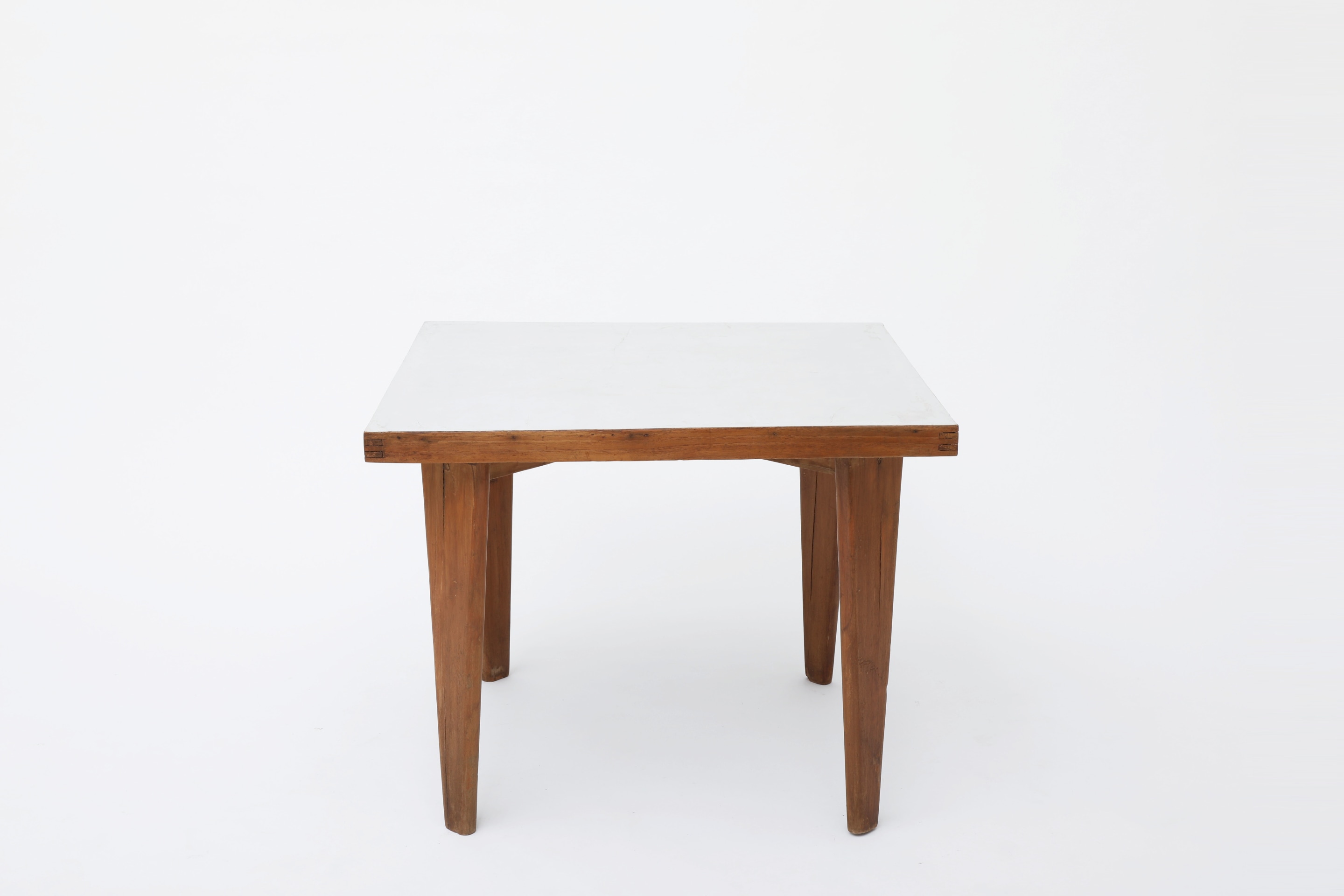 Pierre Jeanneret's square table front view from above