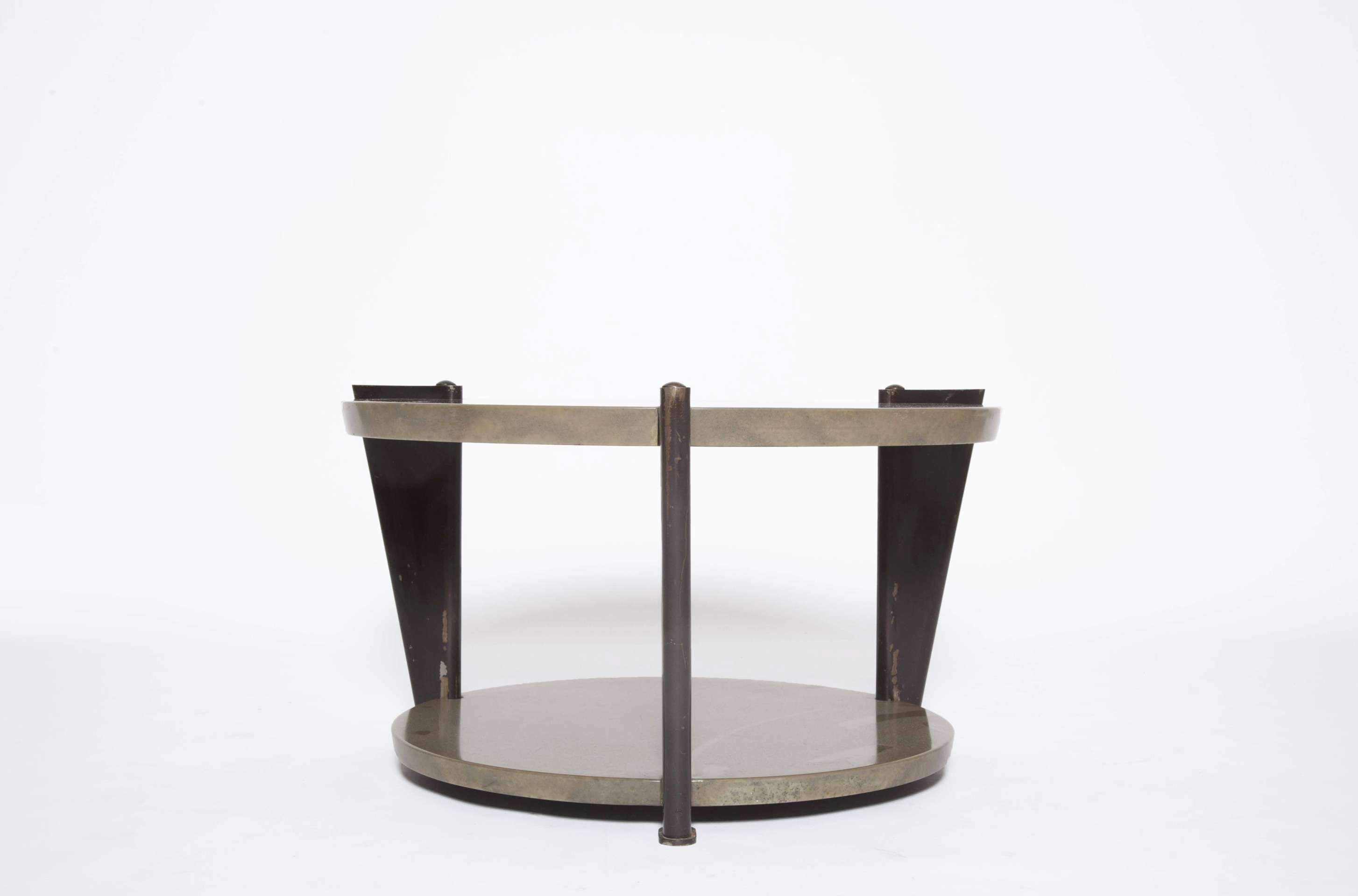 Raymond Subes' and Dominique's coffee table, full straight view from eye-level