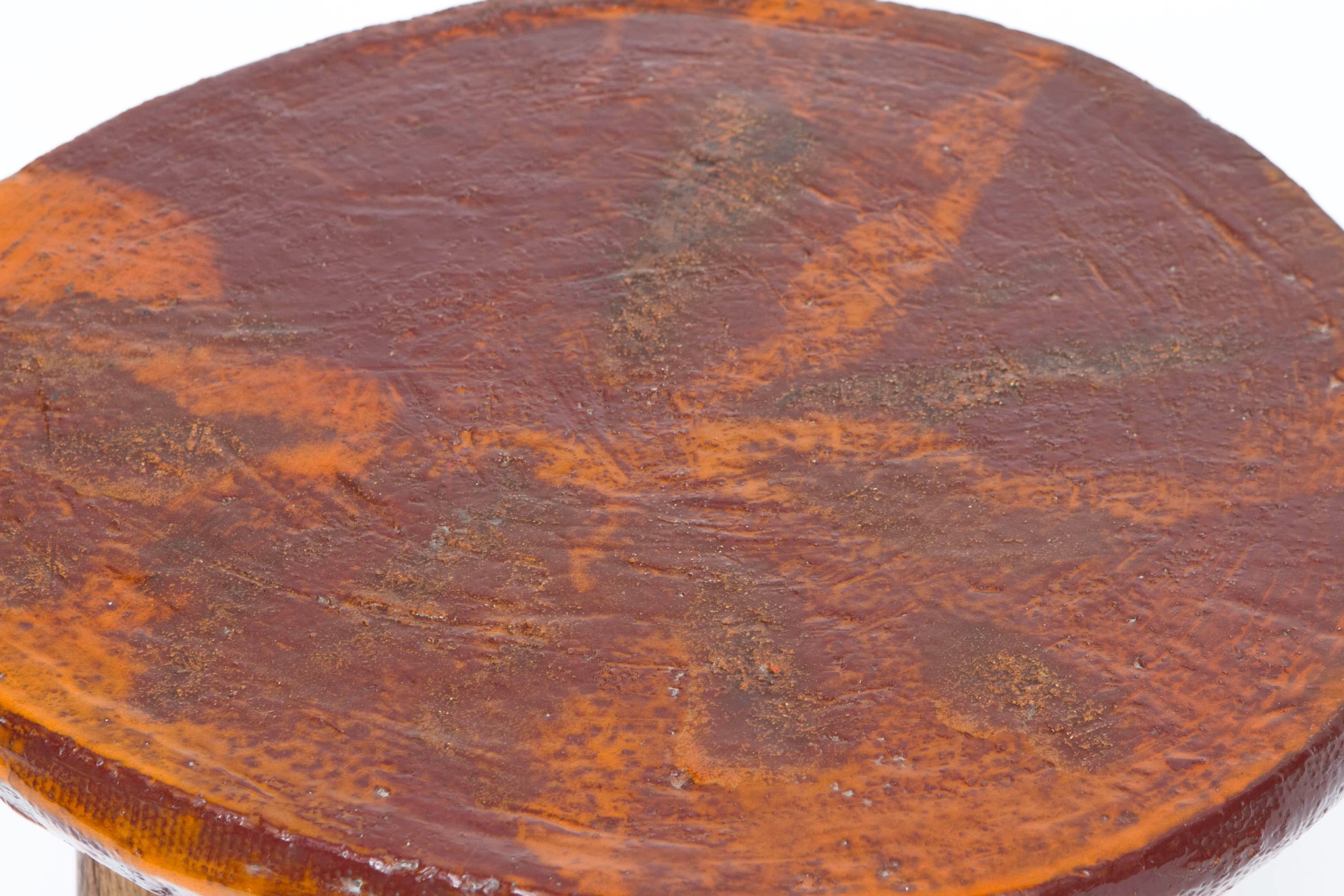 Juliette Derel's ceramic coffee table detailed view of top of table