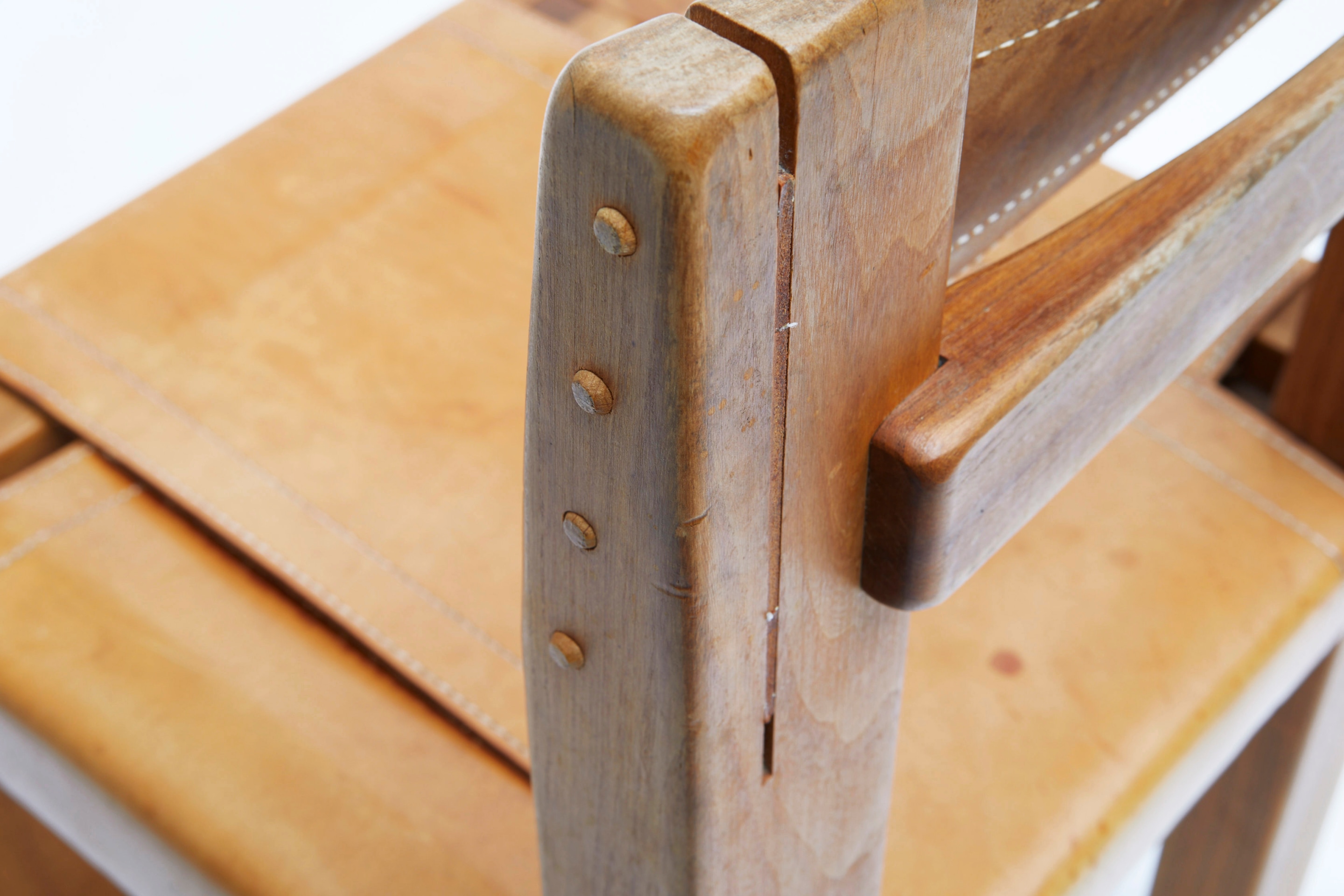 Pierre Chapo set of six &quot;S11B&quot; chairs detailed view of back