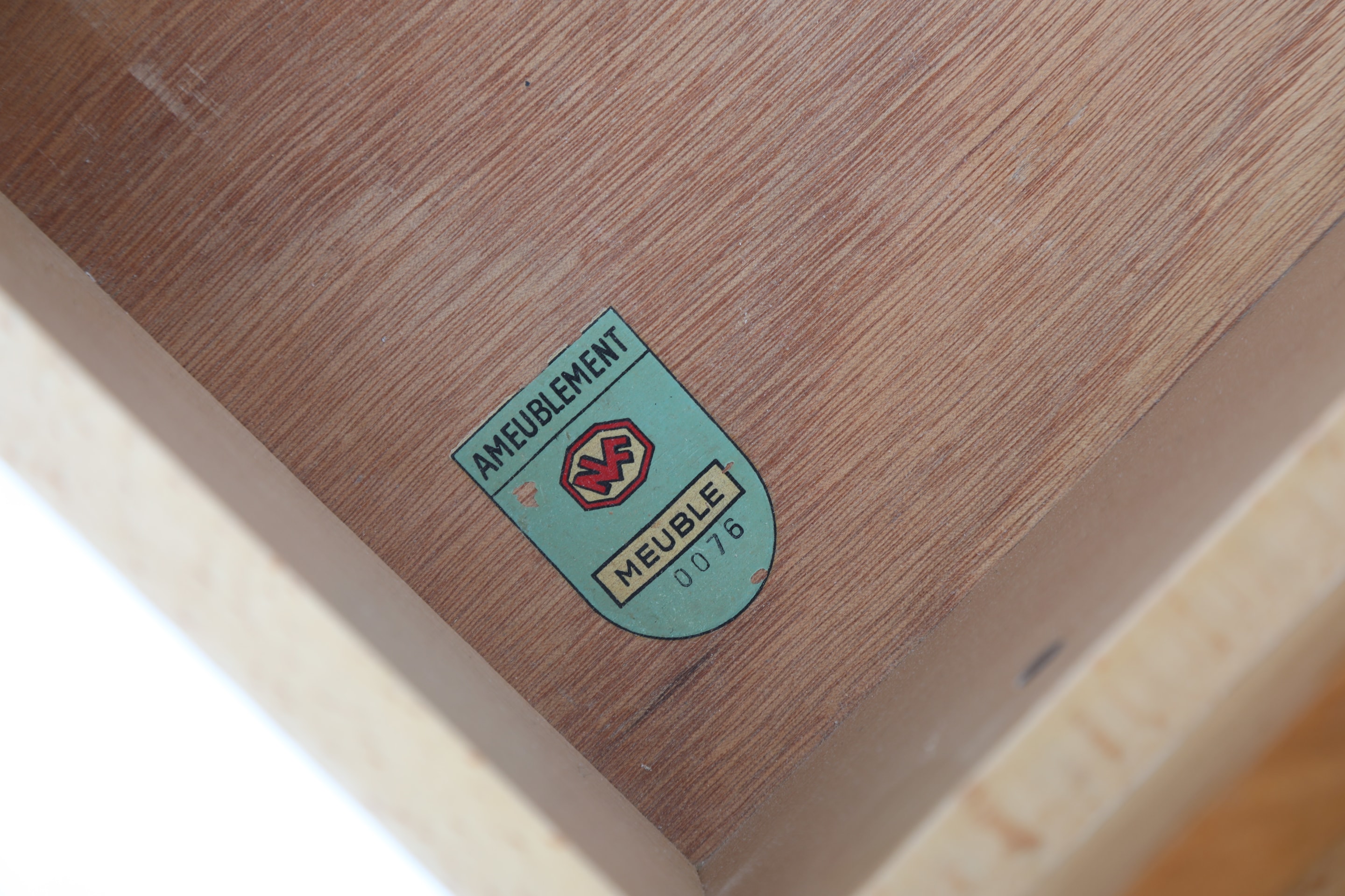 Bernard Marange's sideboard, detailed view of certification sticker