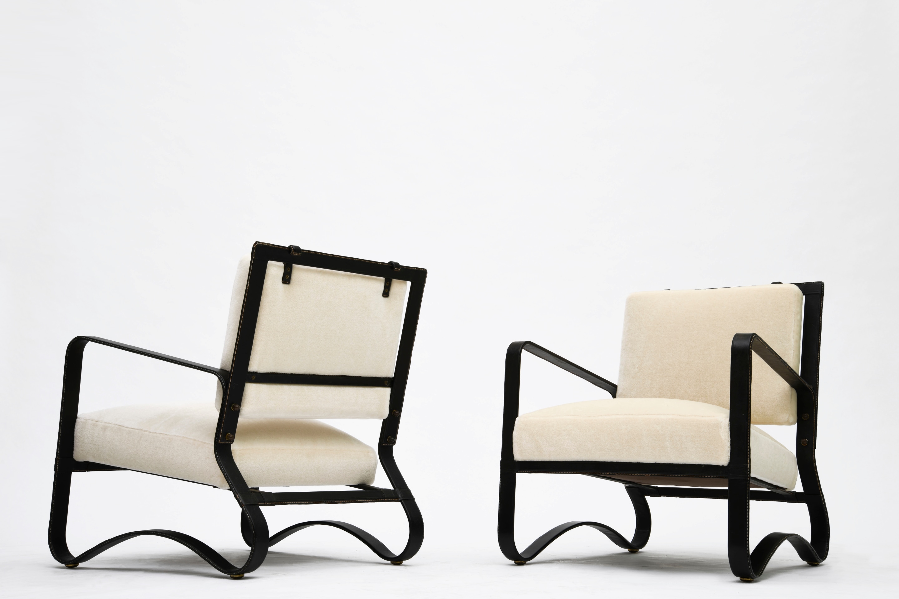 Jacques Adnet pair of armchairs
