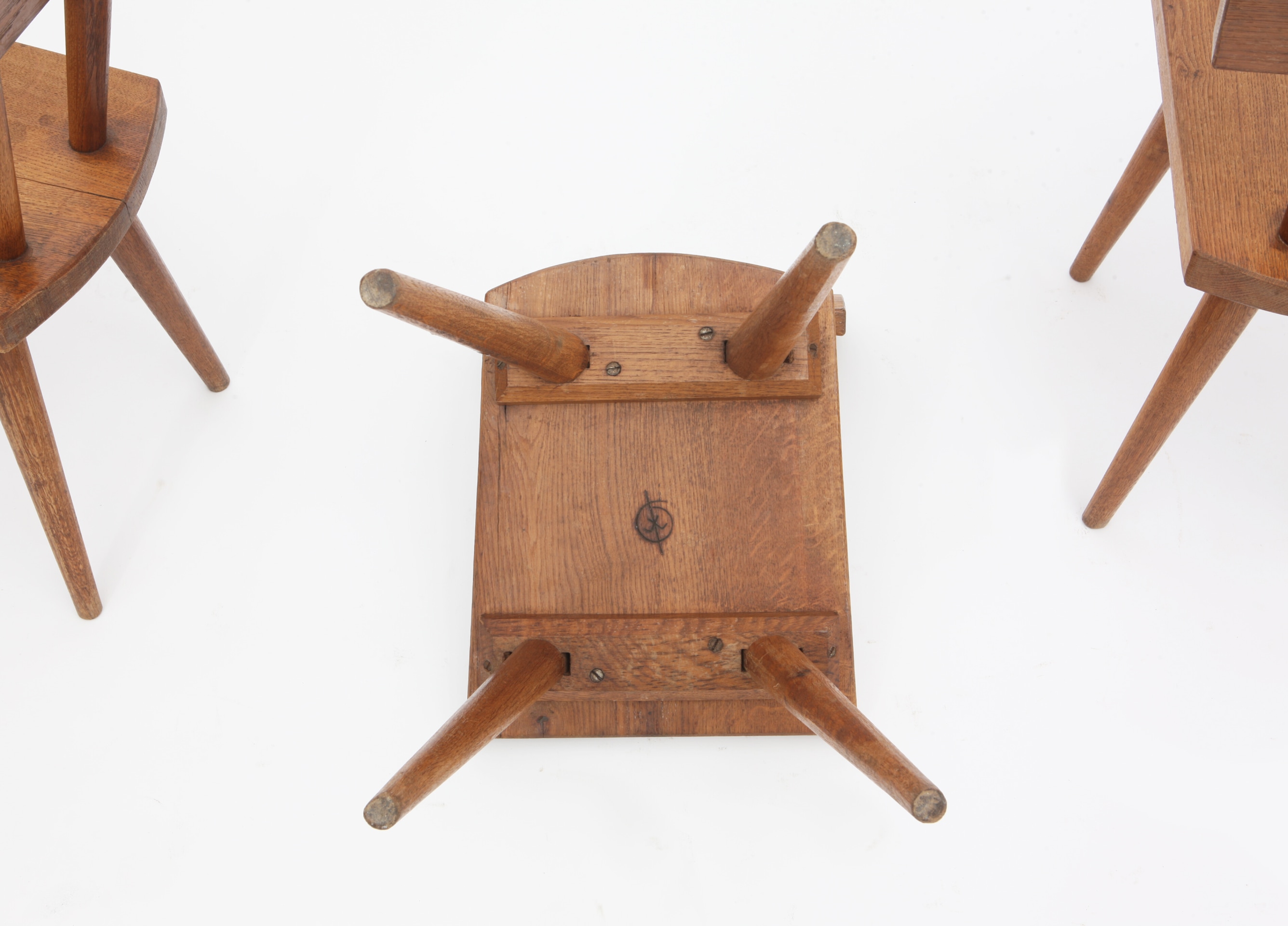 Marolles' set of 4 chairs view of stamp underneath chair