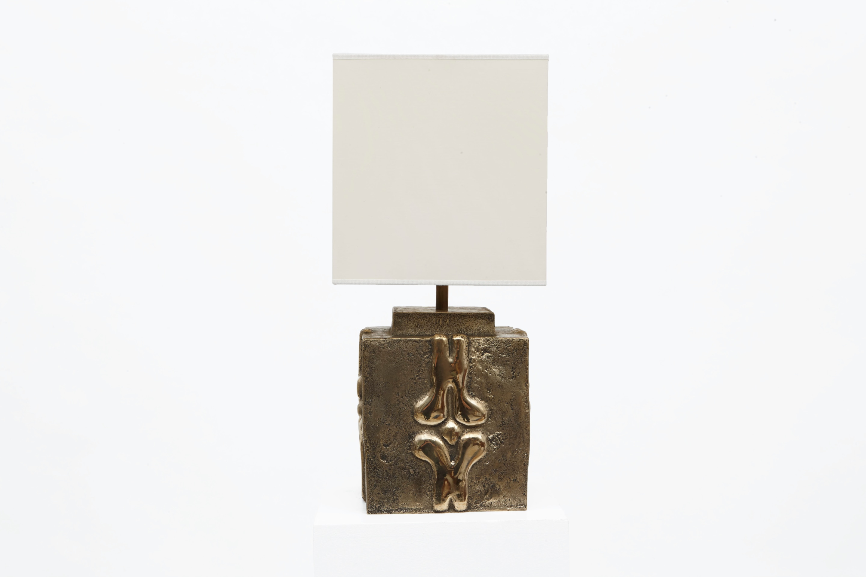 Pierre Sabatier's &quot;Germination&quot; sculptural table lamp, straight view of other side