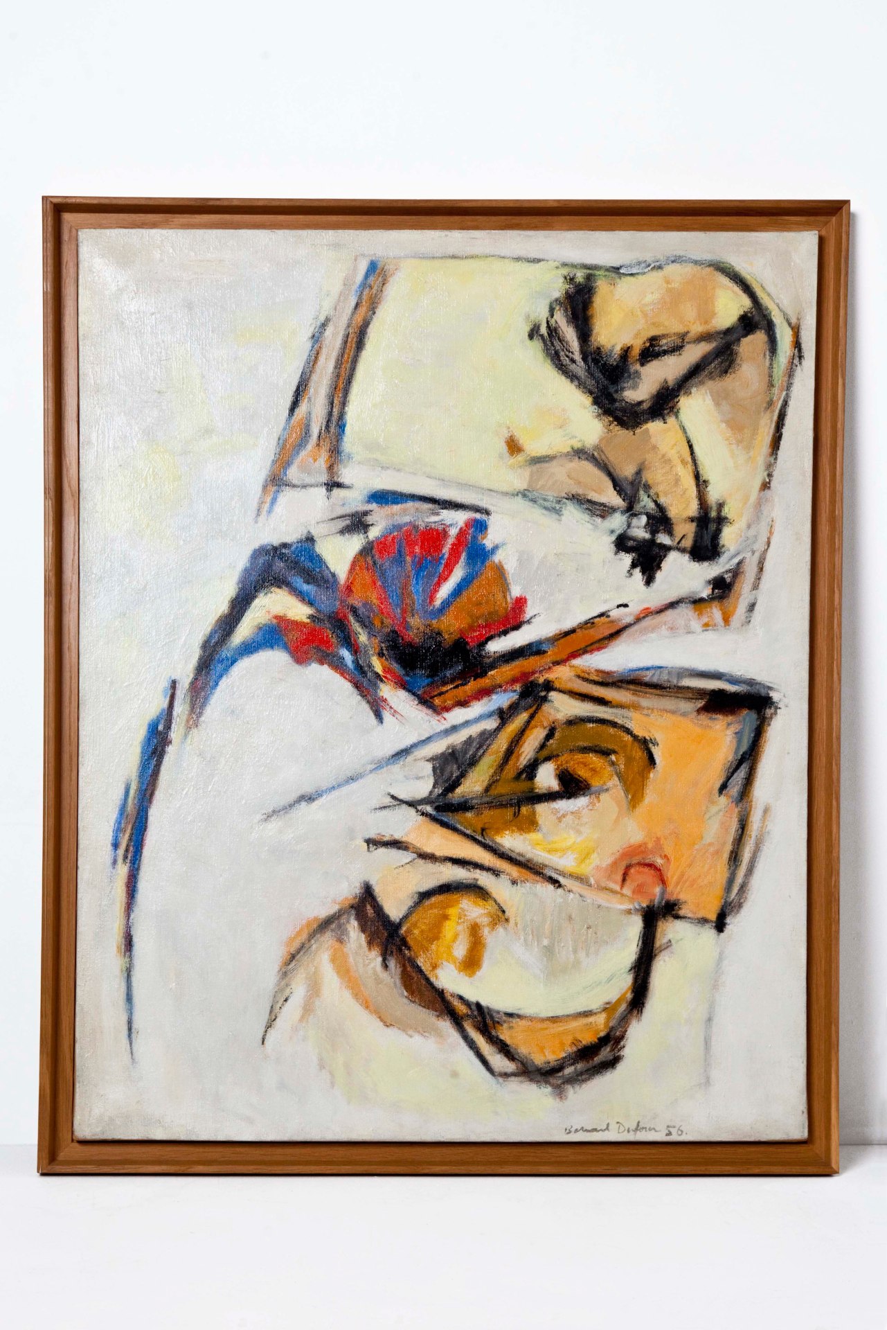 Bernard Dufour's Painting &quot;Composition 1956&quot; straight full view