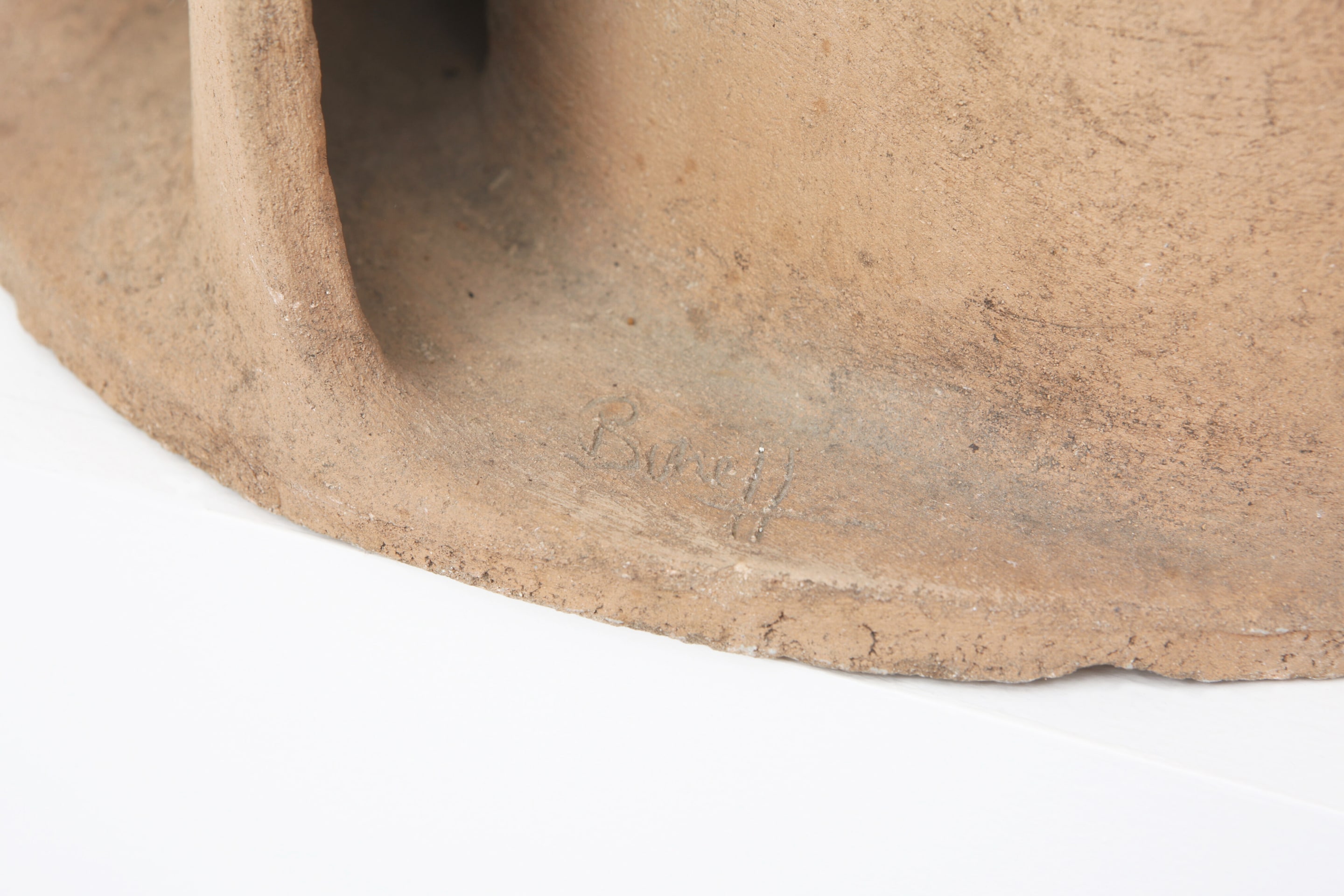 Guy Bareff's table lamp detail of ceramic and signature