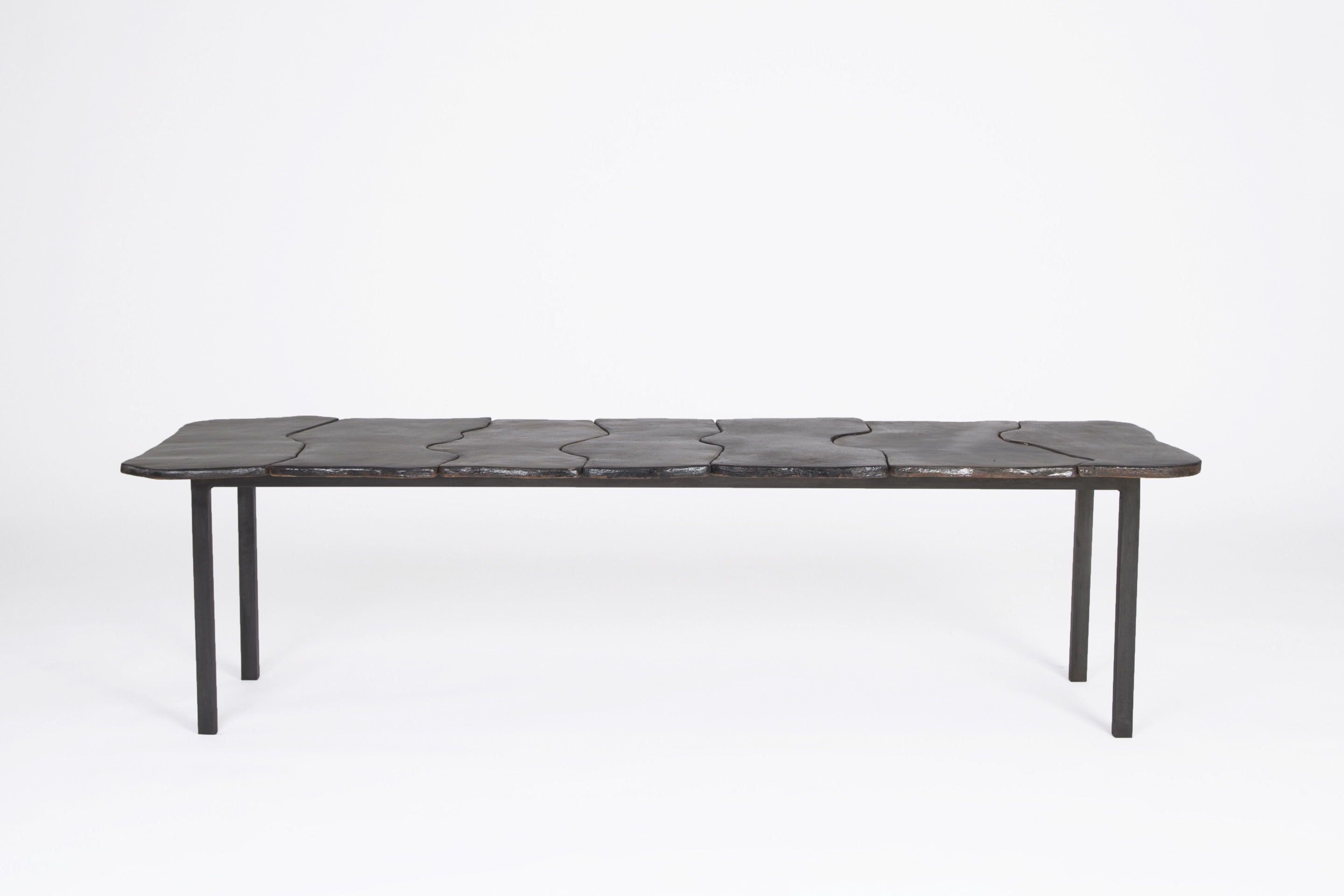 Annie Fourmanoir's ceramic coffee table straight full view