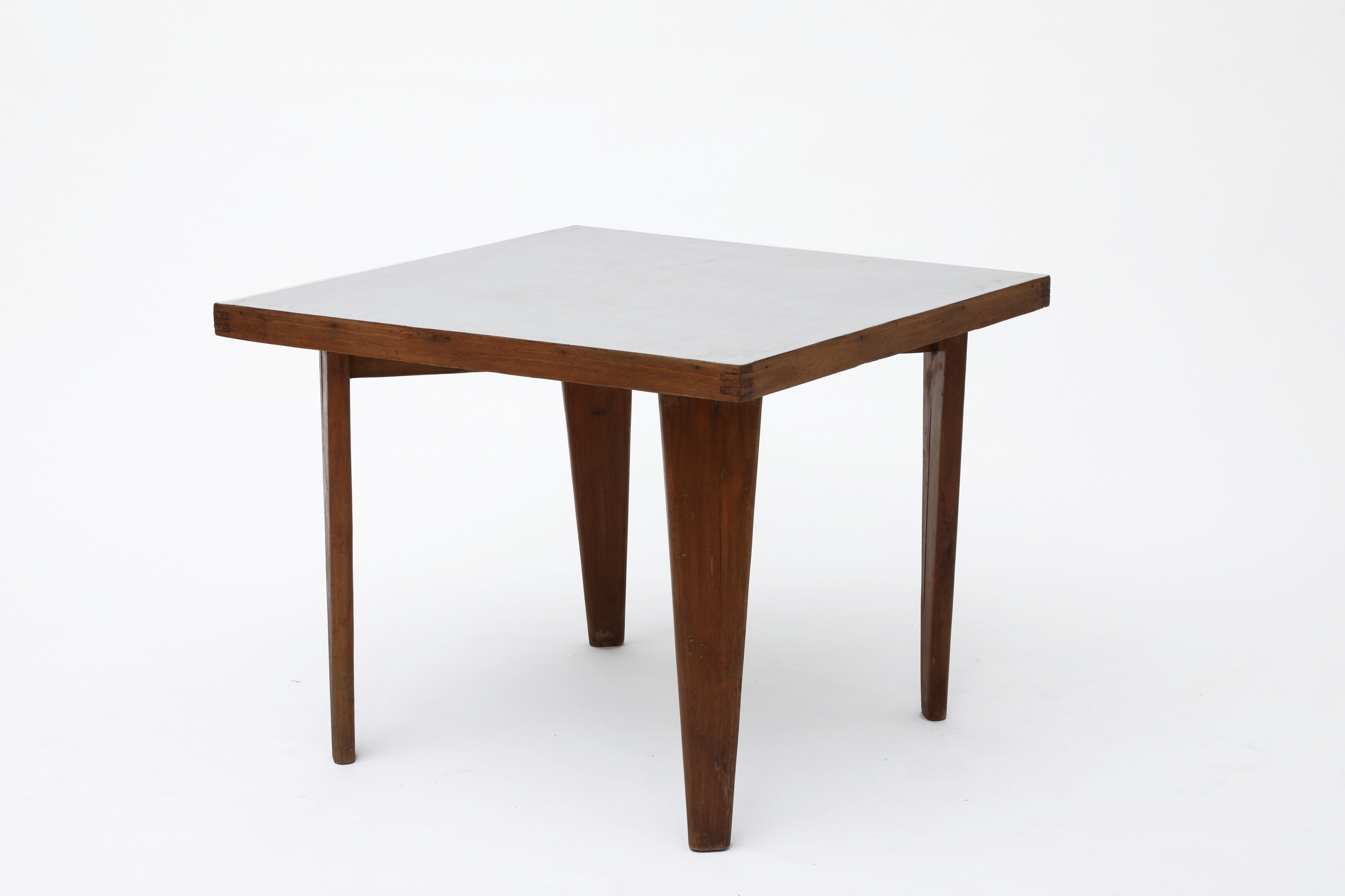 Pierre Jeanneret's square table diagonal view from above