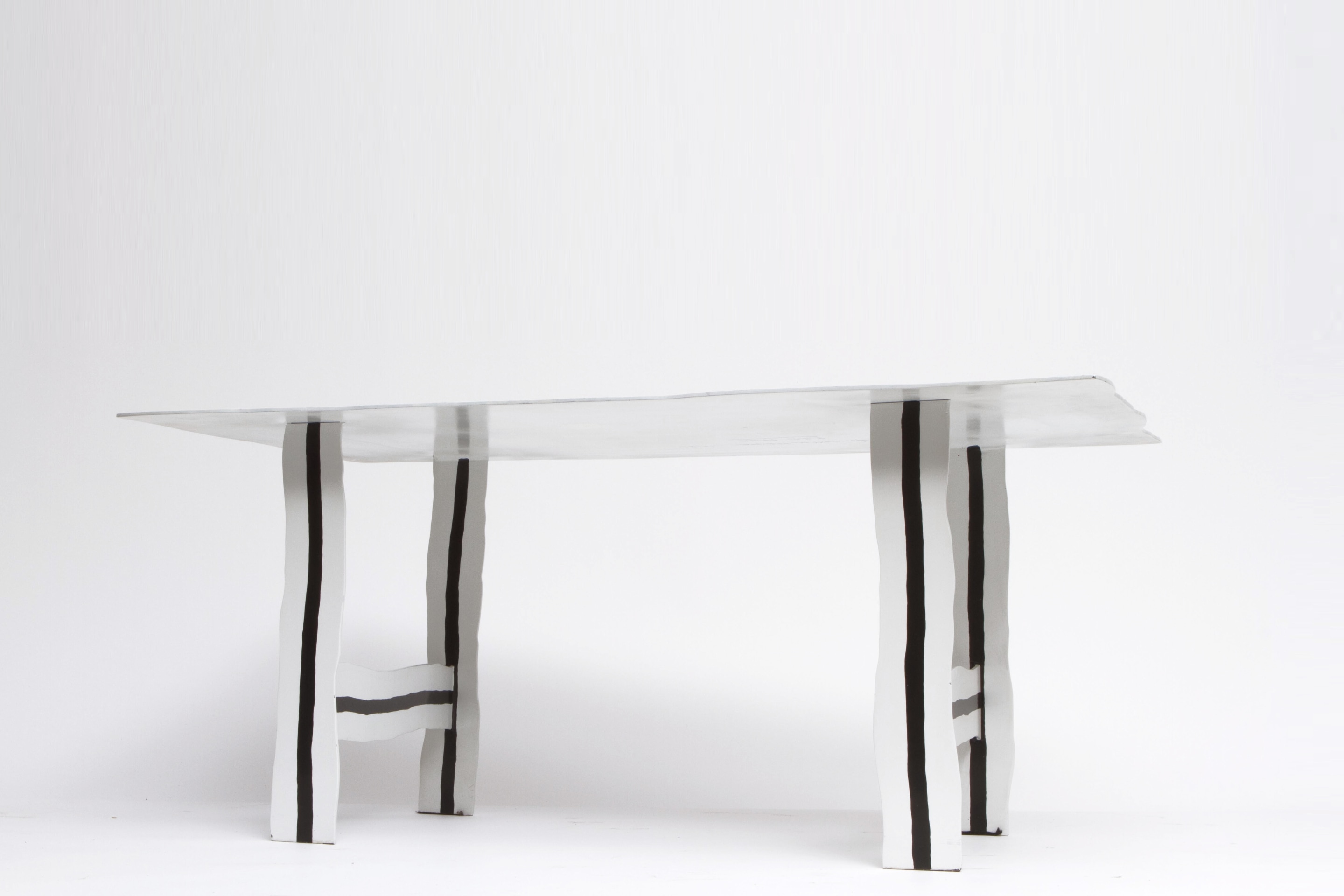 Howard Meister's &quot;Red-Free&quot; table, diagonal view from below