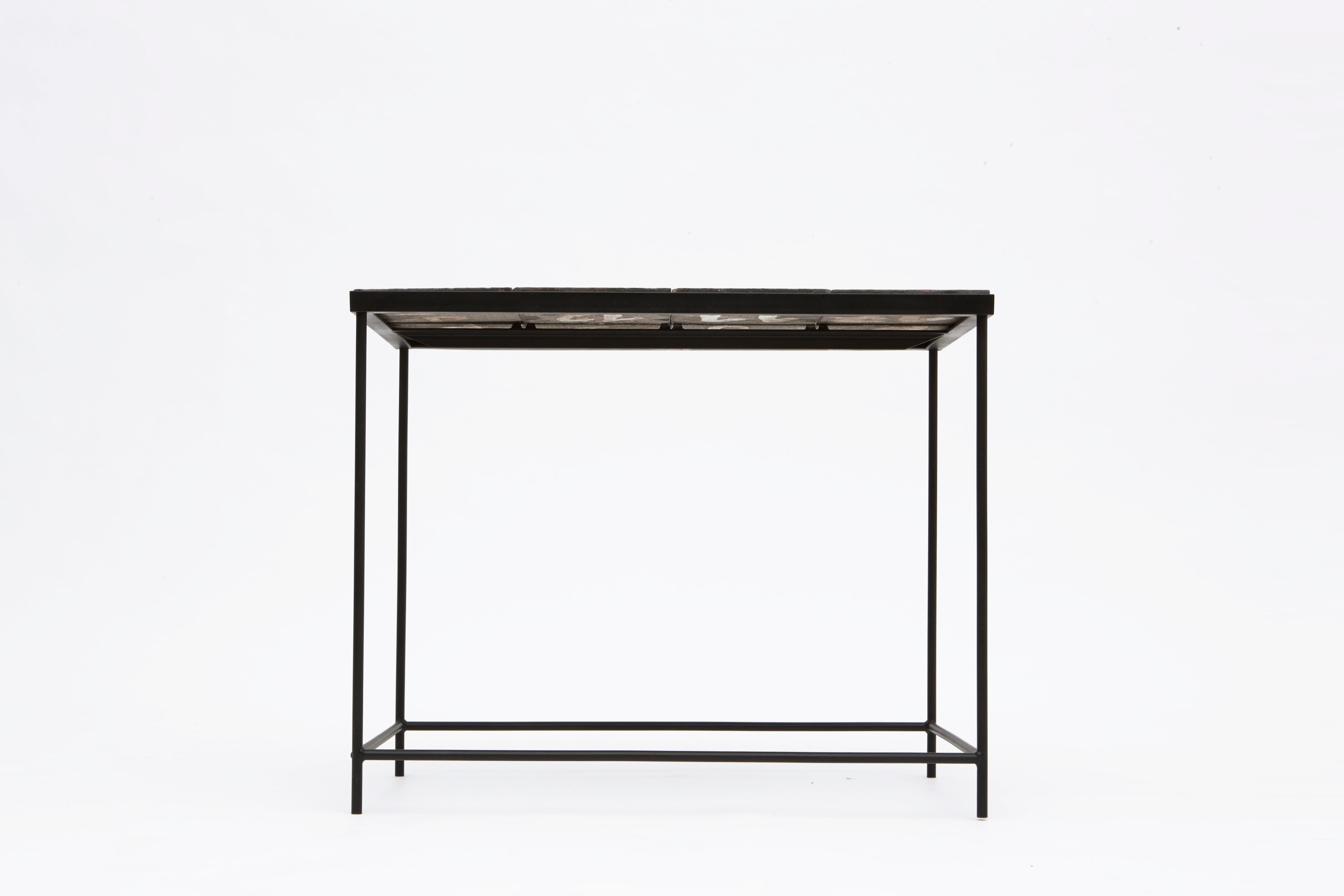 Pierre Sabatier's &quot;Volvic Sang&quot; table, full straight view from eye-level