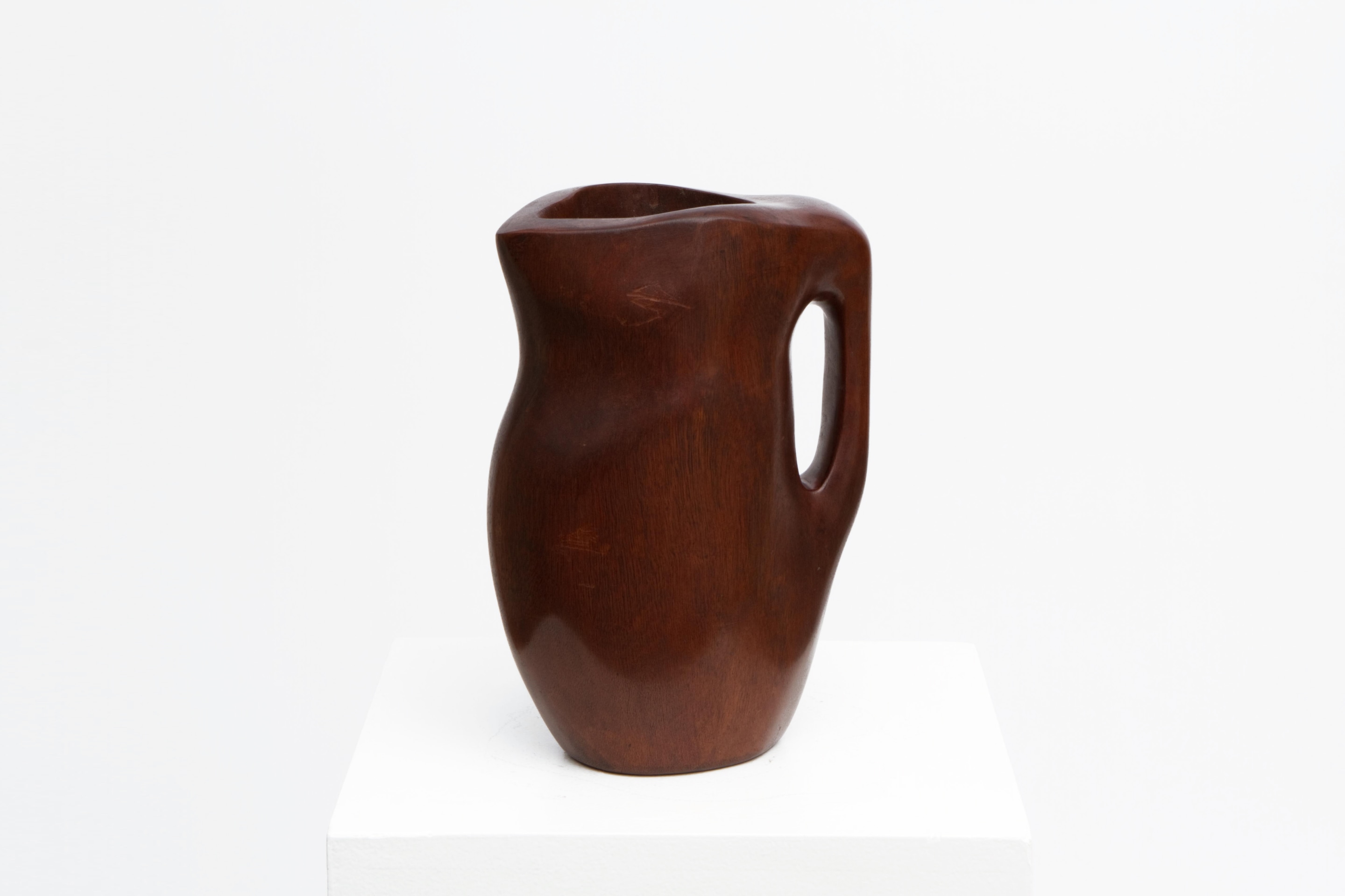 Alexandre Noll's mahogany pitcher, diagonal view from above