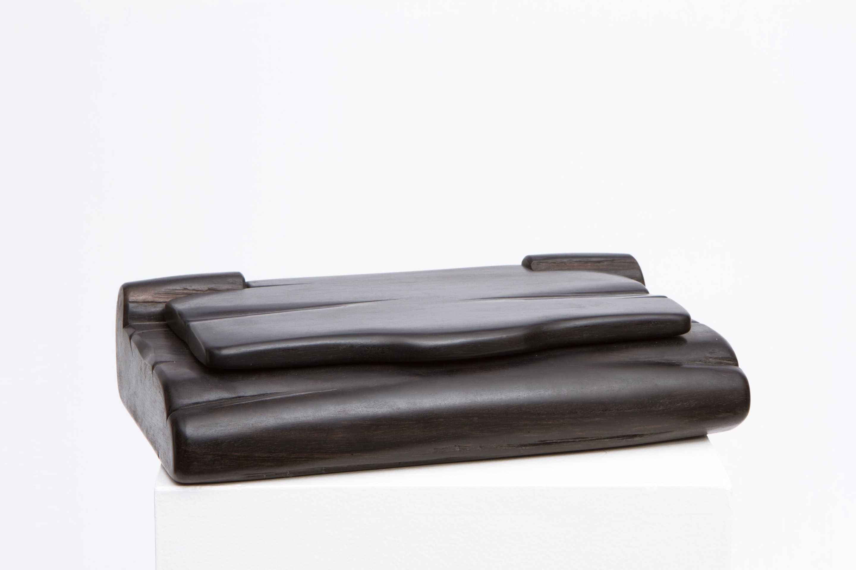 Alexandre Noll's black ebony box, closed lid diagonal view