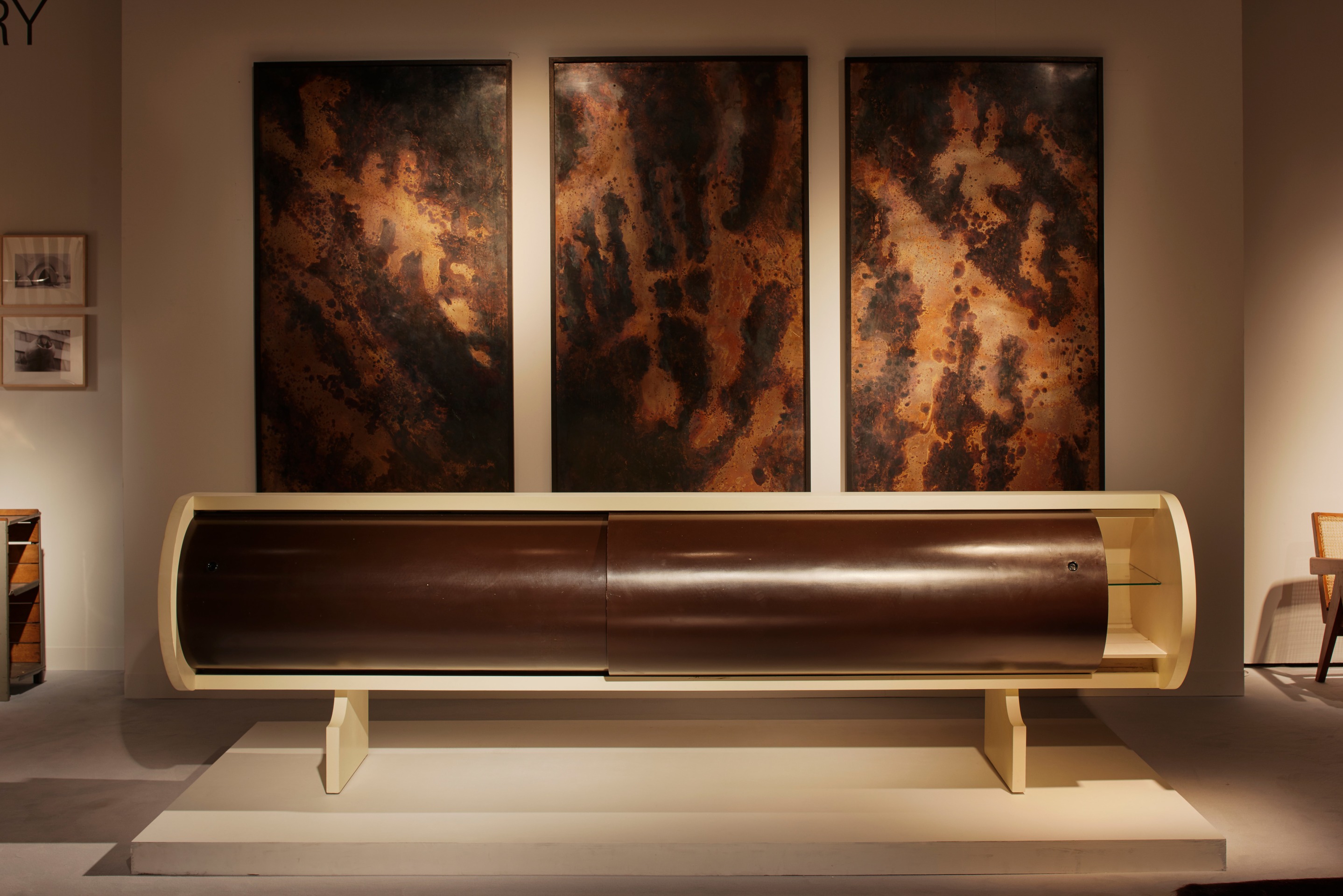 Pierre Sabatier's &quot;Stellaire&quot; wall sculpture, Jean Louis Chaneac's tubular sideboard