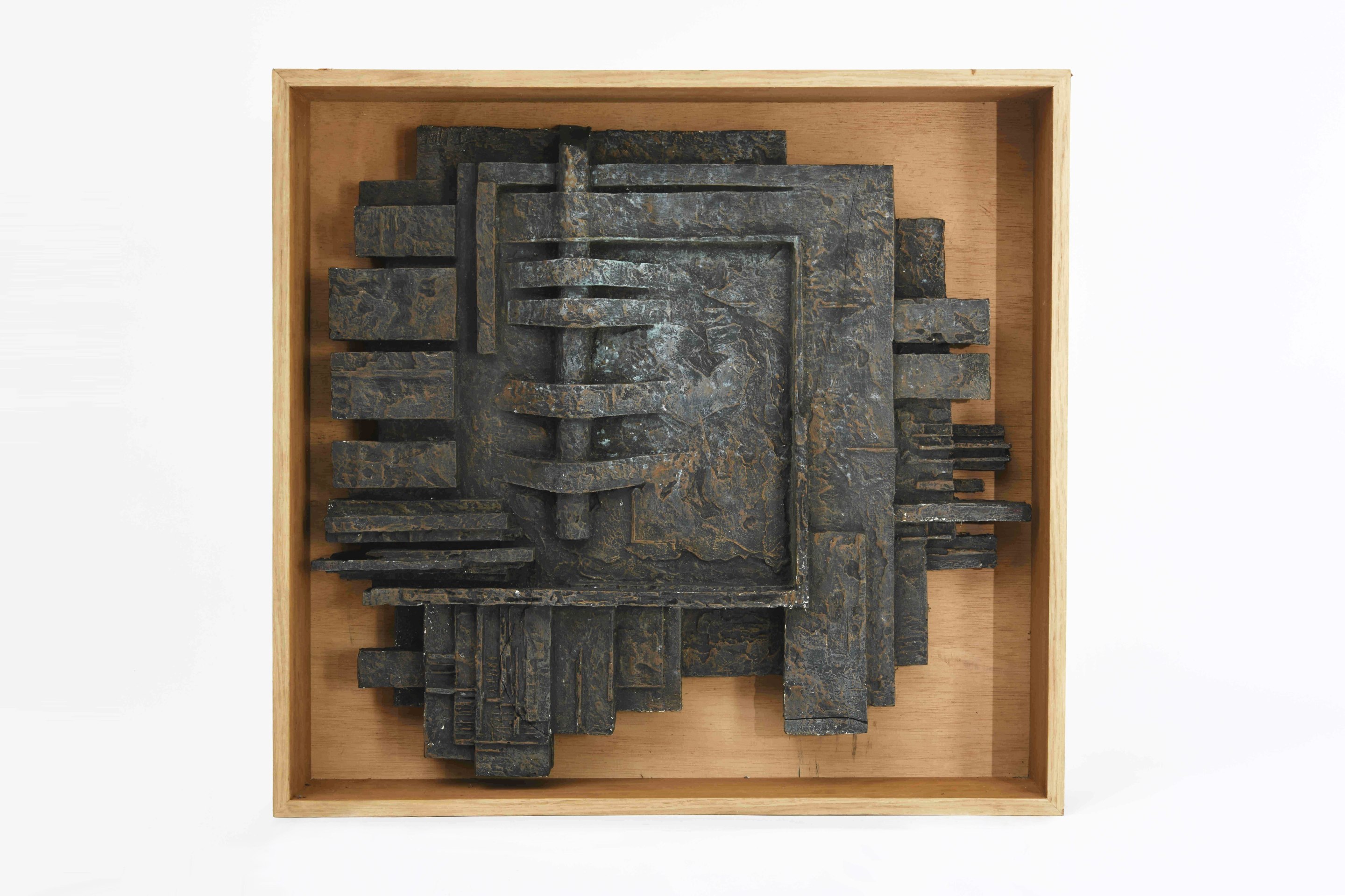 In the style of Roger Desserprit's wall sculpture full straight view