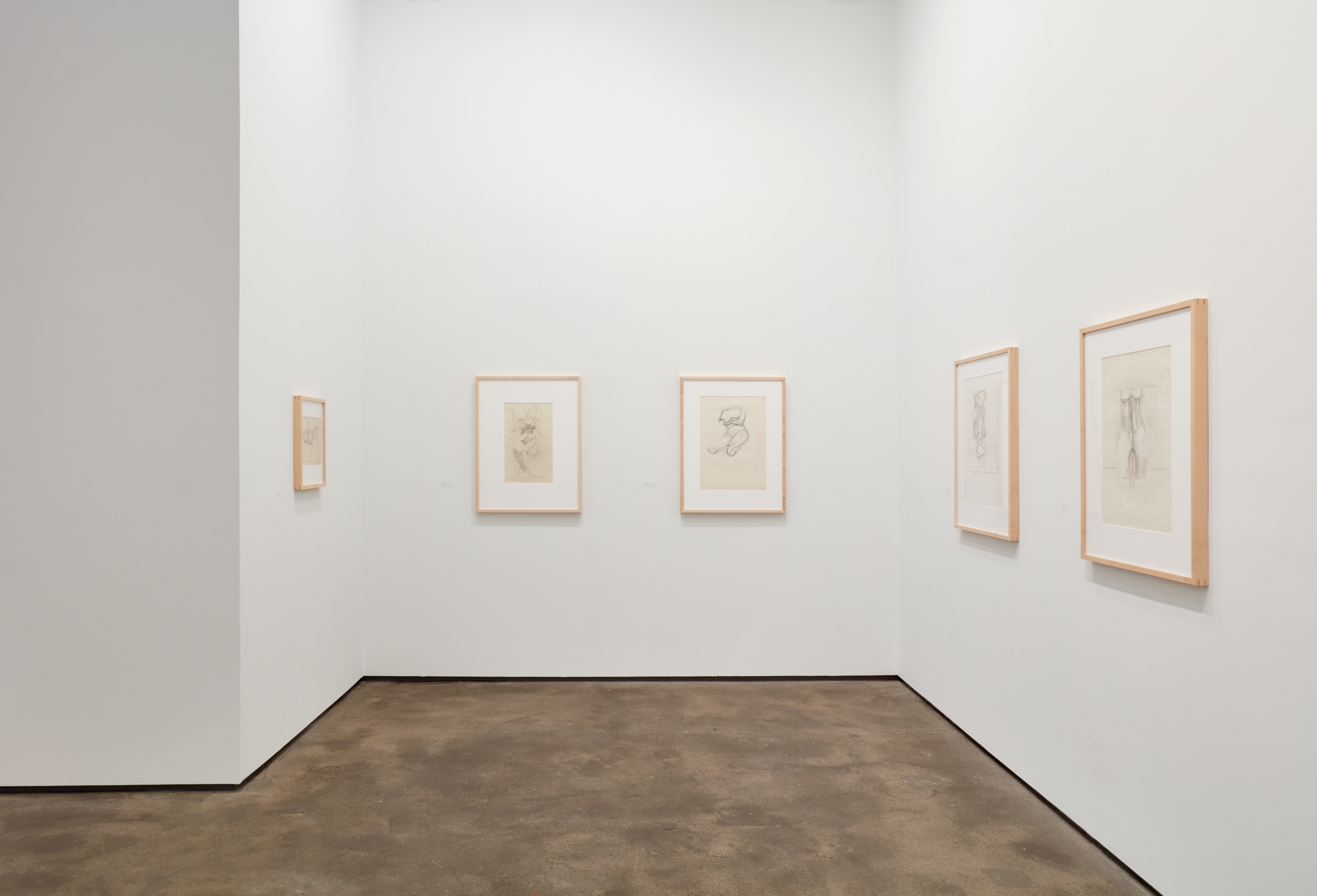 Installation view of Rebecca Horn: Labyrinth of the Soul: Drawings 1965-2015 at Sean Kelly, New York, January 7 - February 18, 2023, Photography: Jason Wyche, New York, Courtesy: Sean Kelly