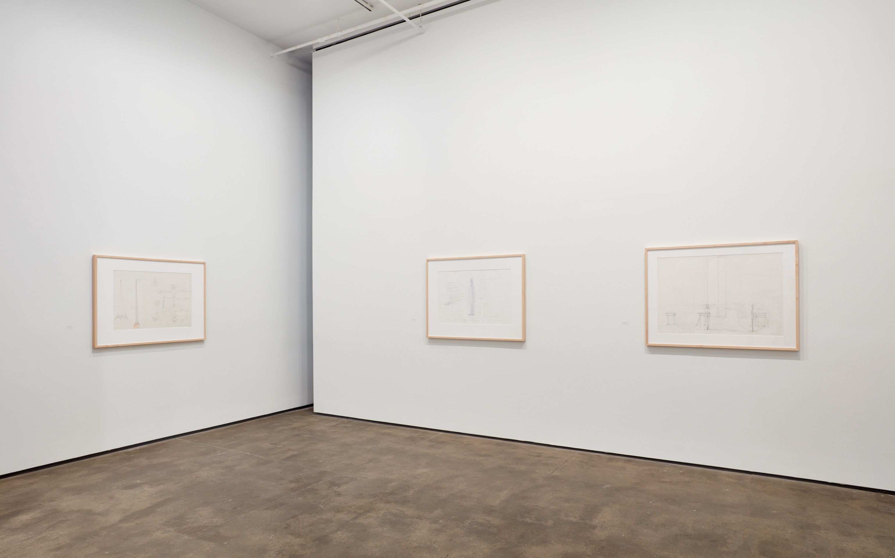 Installation view of Rebecca Horn: Labyrinth of the Soul: Drawings 1965-2015 at Sean Kelly, New York, January 7 - February 18, 2023, Photography: Jason Wyche, New York, Courtesy: Sean Kelly