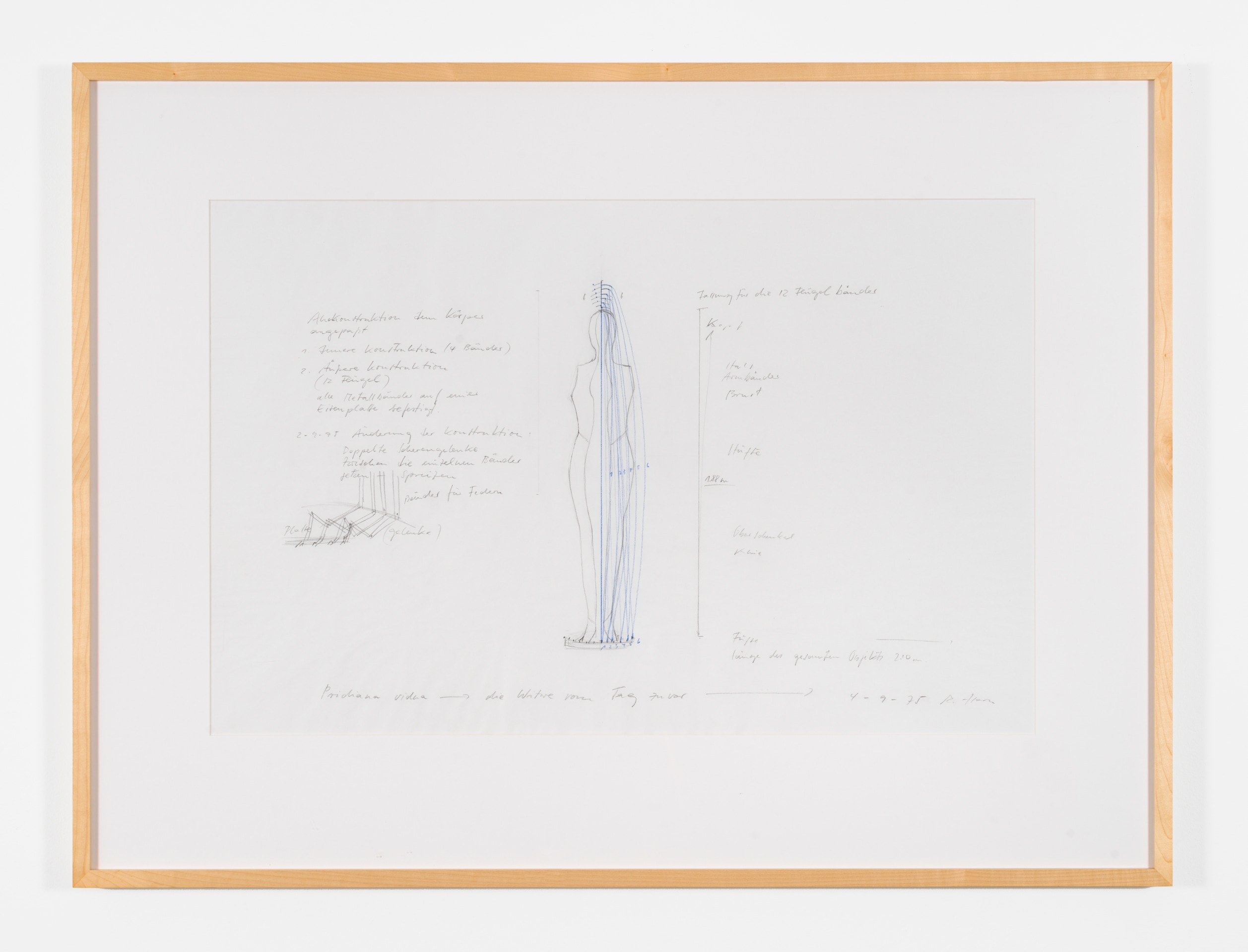 Paradise Widow, 1975, pencil and blue colored pencil on paper