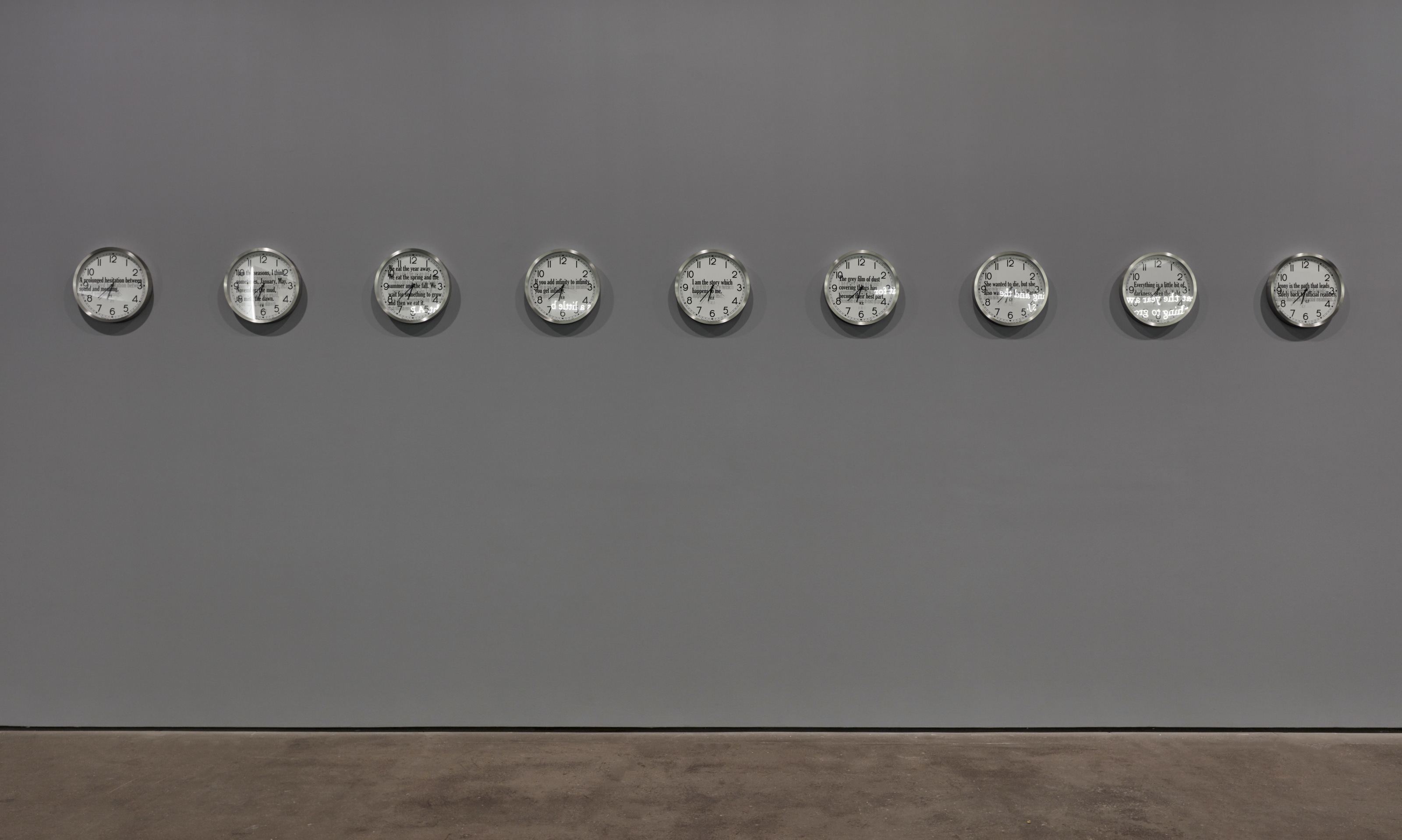 Installation view of Joseph Kosuth: &#039;Existential Time&#039; at Sean Kelly, New York, September 10 &ndash; October 24, 2020