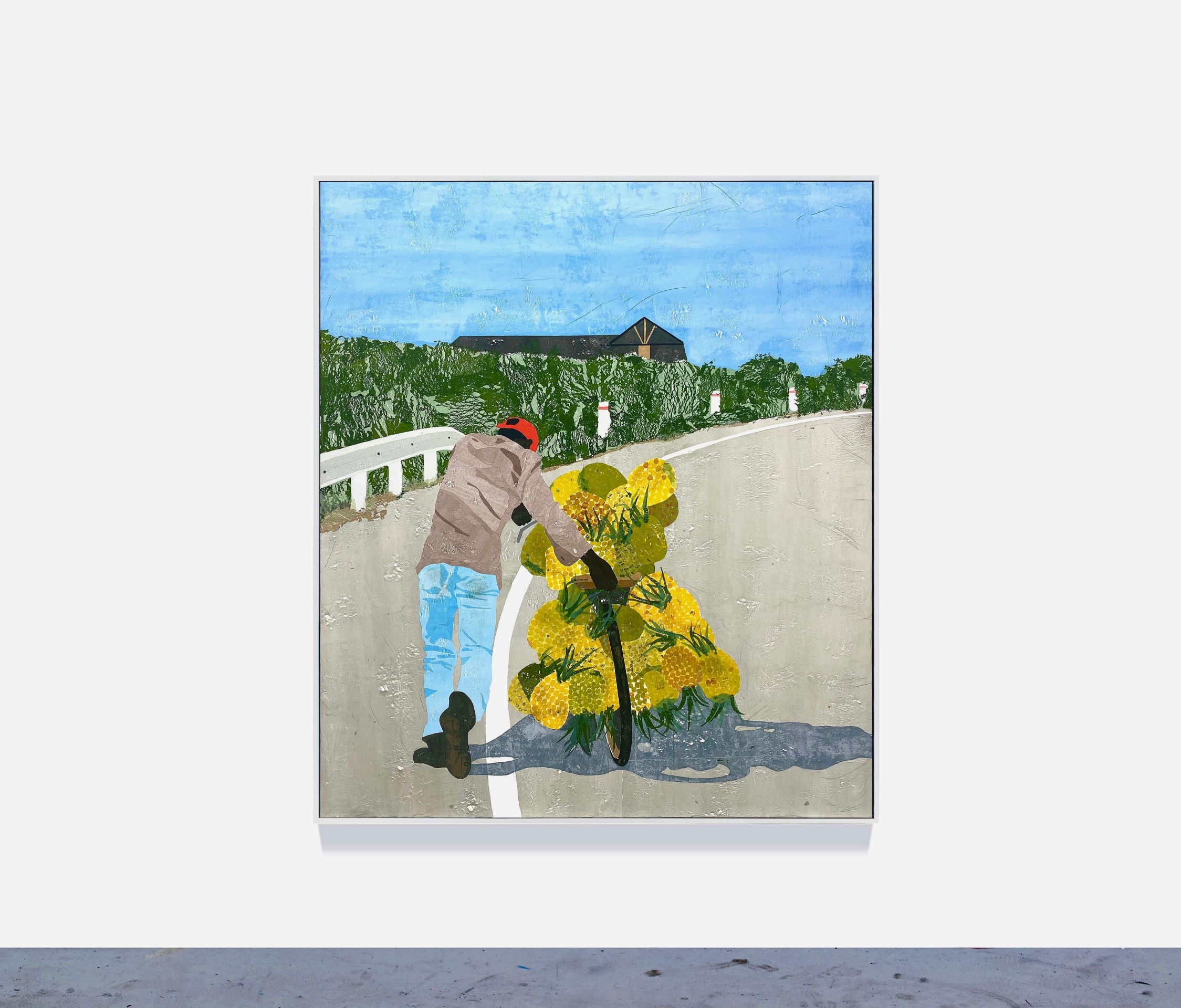HUGO MCCLOUD, Pineapple Express, 2020, single use plastic mounted on panel, 71 x 61 inches (180.3 x 154.9 cm), HM-306