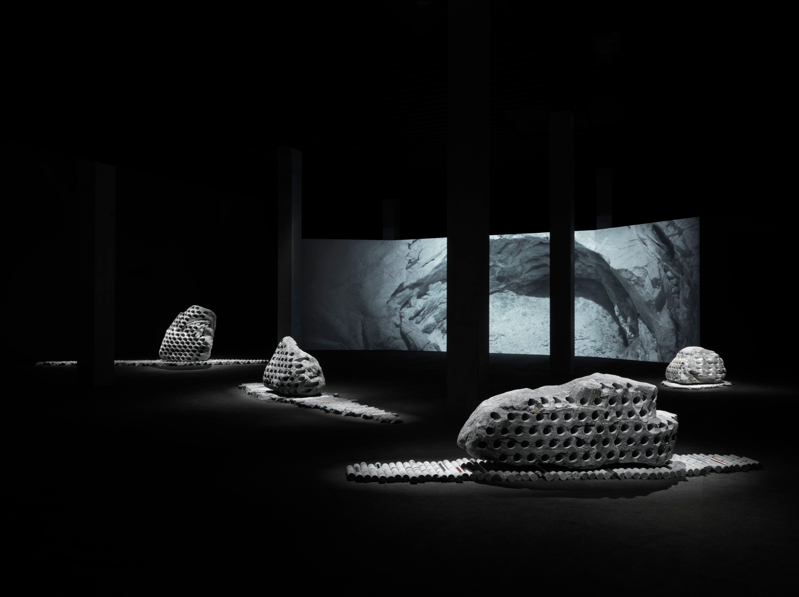 Julian Charrière, Not All Who Wander Are Lost, 2019, Installation view, Towards No Earthly Pole, 2019, MASI Lugano, Lugano, Switzerland (copyright the artist; VG Bild-Kunst, Bonn, Germany) © Julian Charriere / VG Bild-Kunst, Bonn, Germany. Photo by Jens Ziehe. 