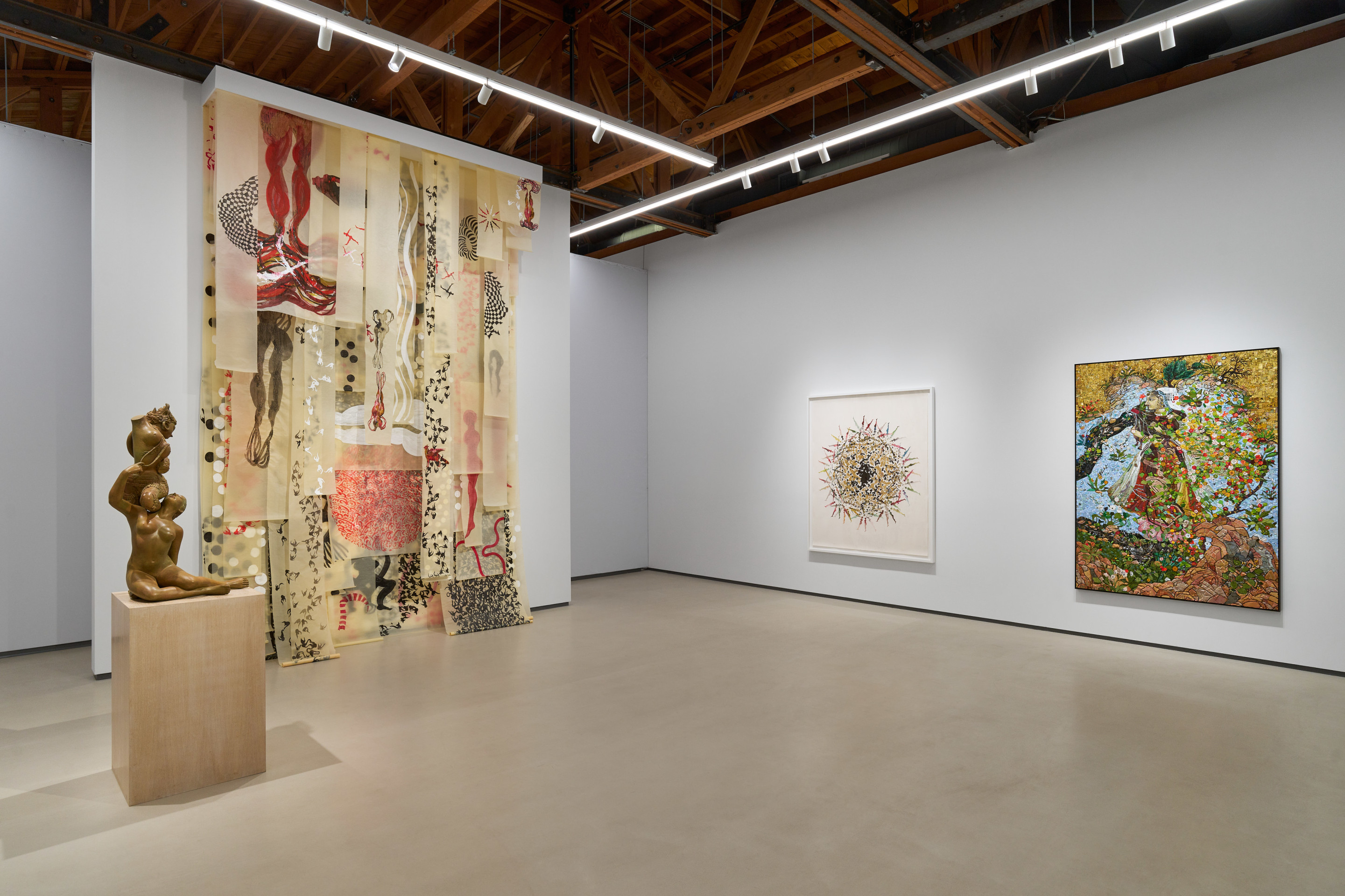 Installation view of Shahzia Sikander: Radiant Dissonance at Sean Kelly Los Angeles, November 19, 2002 - January 7, 2023, Photography: Flying Studio, Courtesy: Sean Kelly