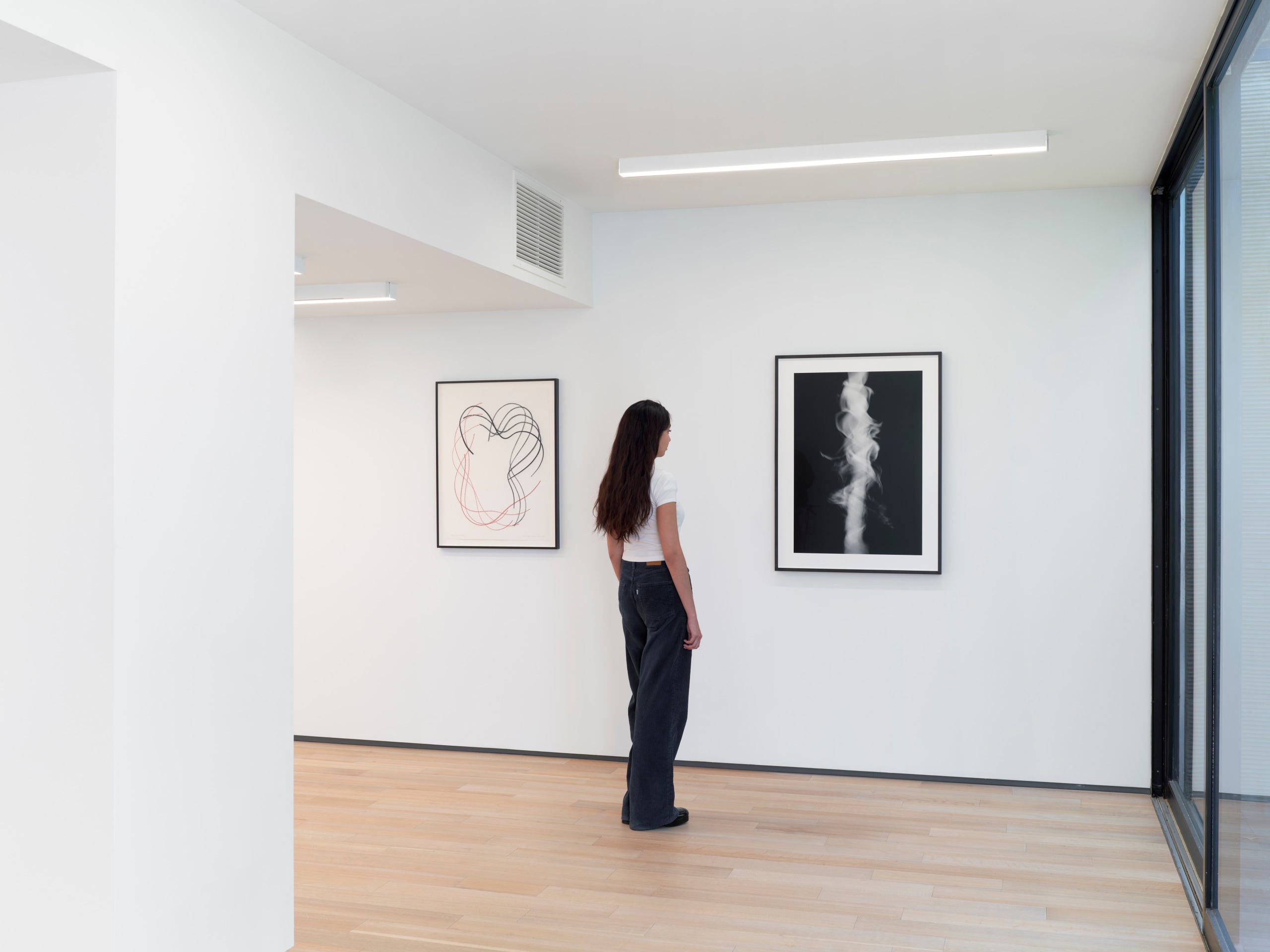 Installation view of Anthony McCall: New Solid Light Works and Early Drawings at Sean Kelly, Los Angeles, July 13&ndash;August 25, 2023, Photo: Brica Wilcox, Courtesy: Sean Kelly