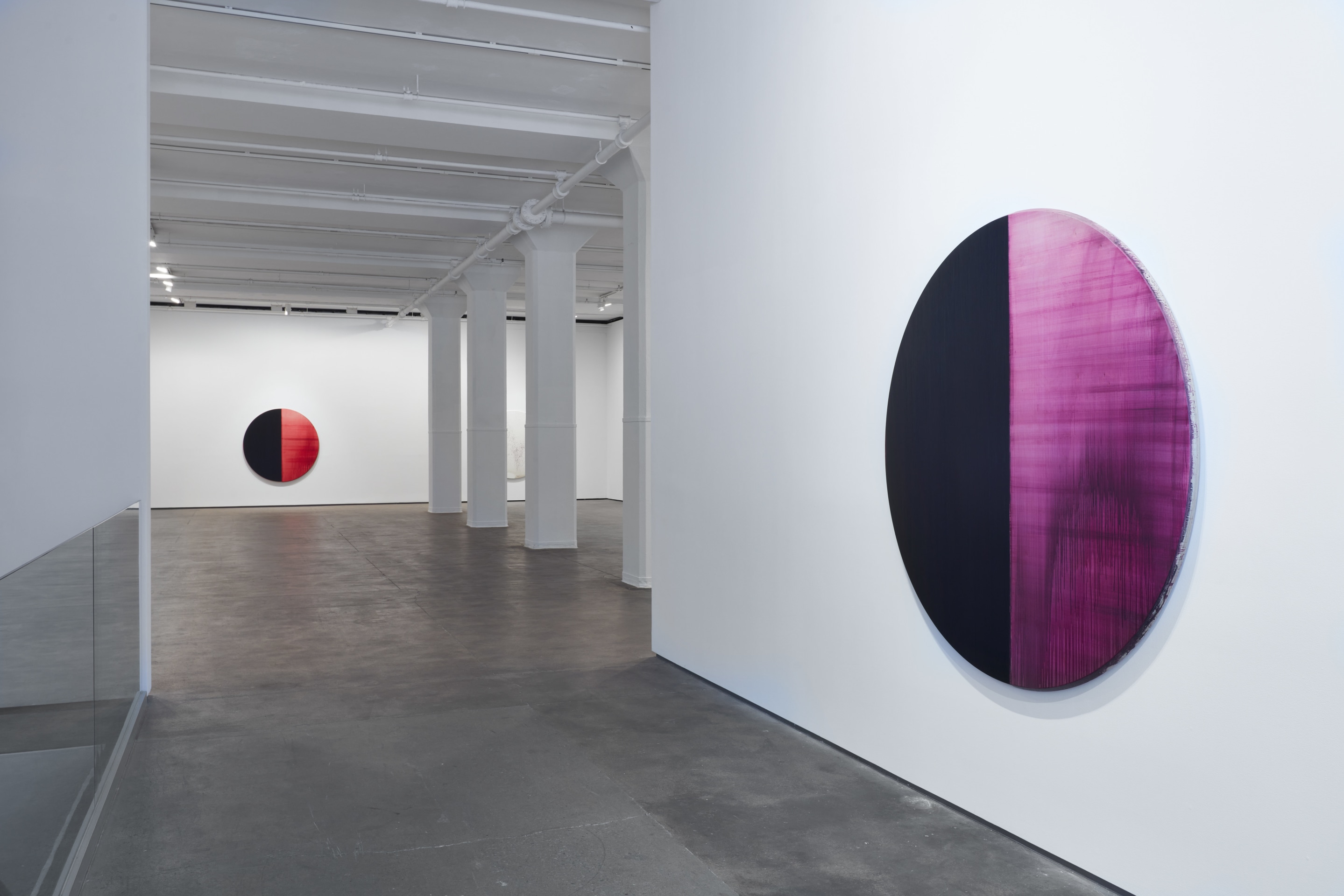 Installation view of Callum Innes: Tondos at Sean Kelly, New York, November 4 - December 17, 2022, Photography: Jason Wyche, Courtesy: Sean Kelly