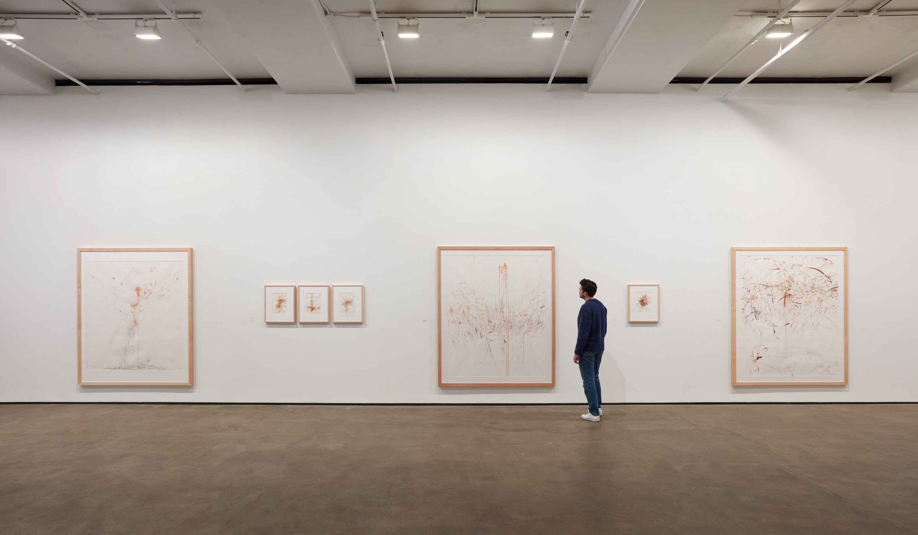 Installation view of Rebecca Horn: Labyrinth of the Soul: Drawings 1965-2015 at Sean Kelly, New York, January 7 - February 18, 2023, Photography: Jason Wyche, New York, Courtesy: Sean Kelly