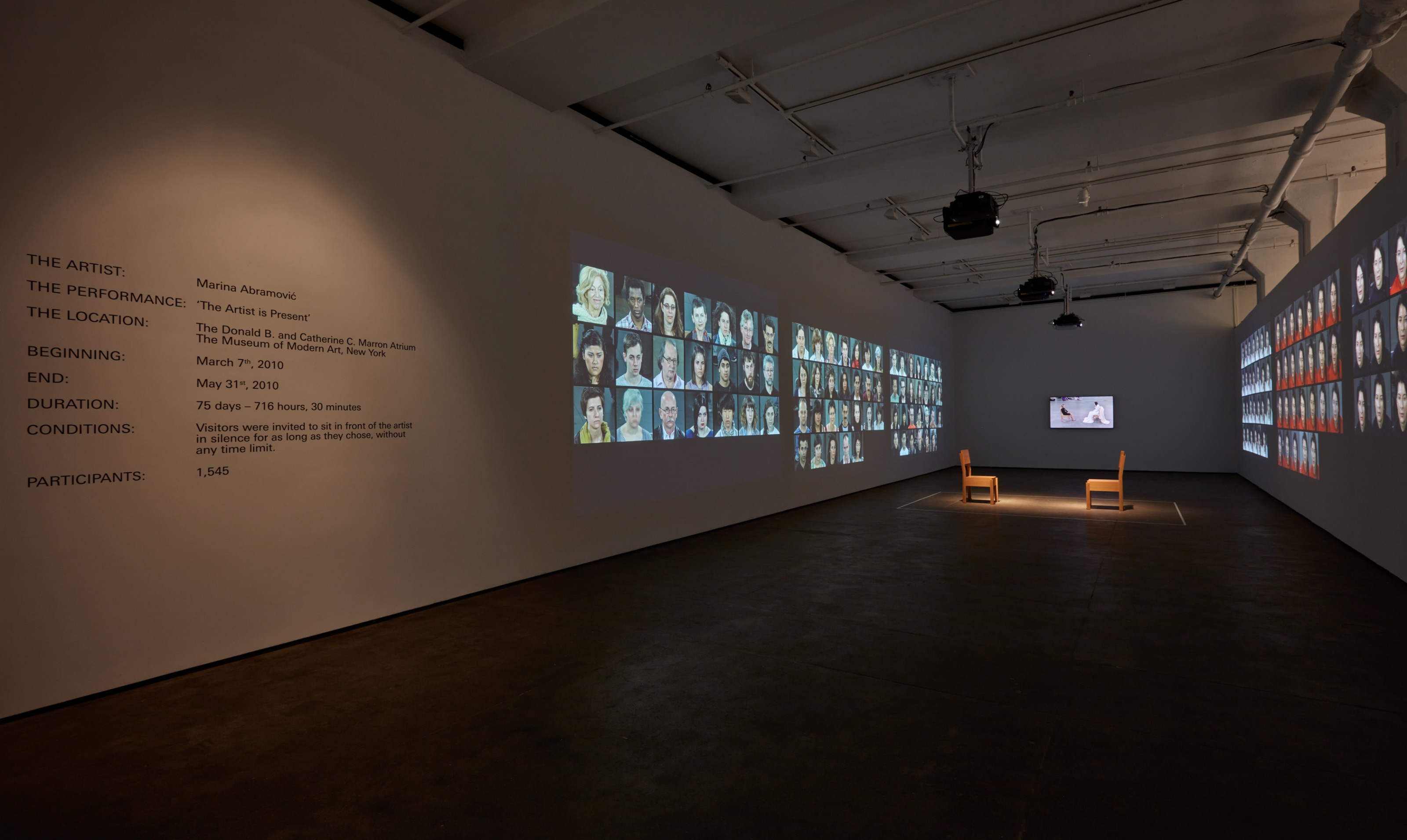 Installation view of Marina Abramović: Performative at Sean Kelly, New York, March 4 – April 16, 2022,