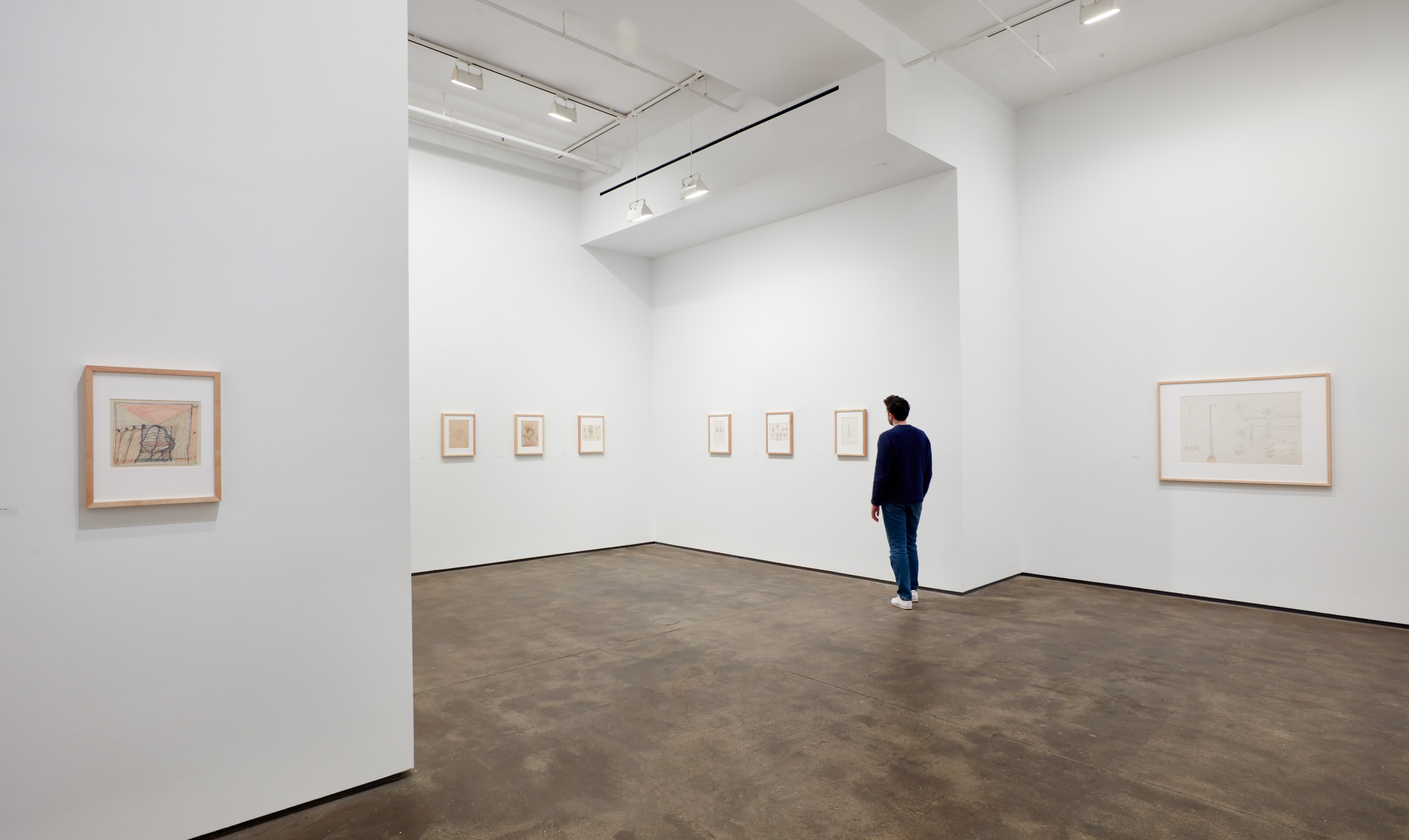 Installation view of Rebecca Horn: Labyrinth of the Soul: Drawings 1965-2015 at Sean Kelly, New York, January 7 - February 18, 2023, Photography: Jason Wyche, New York, Courtesy: Sean Kelly