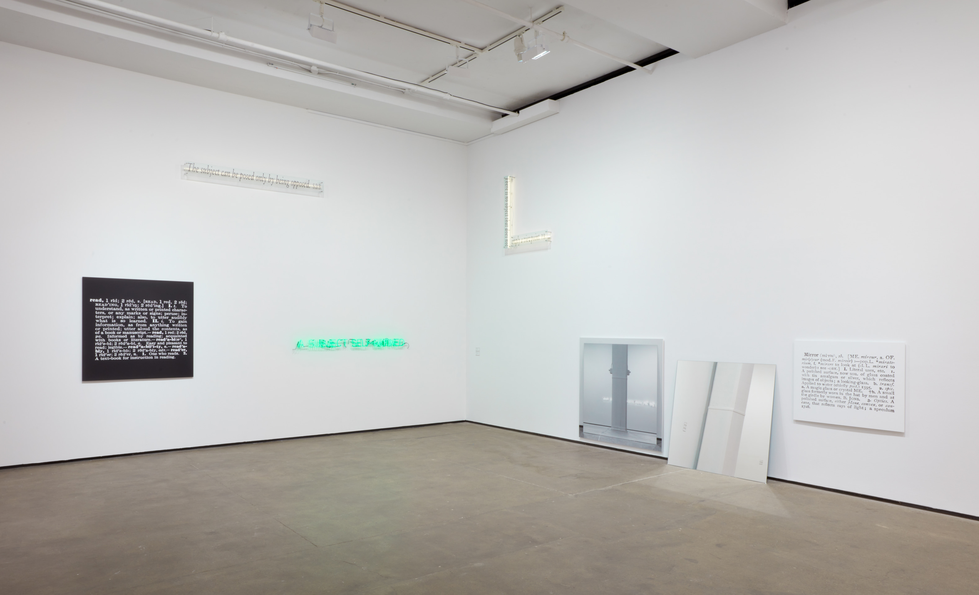 Installation view of&nbsp;Joseph Kosuth: Future Memory at Sean Kelly, New York, March 7 &ndash; April 18, 2025, Photography: Jason Wyche, Courtesy: Sean Kelly, New York/Los Angeles